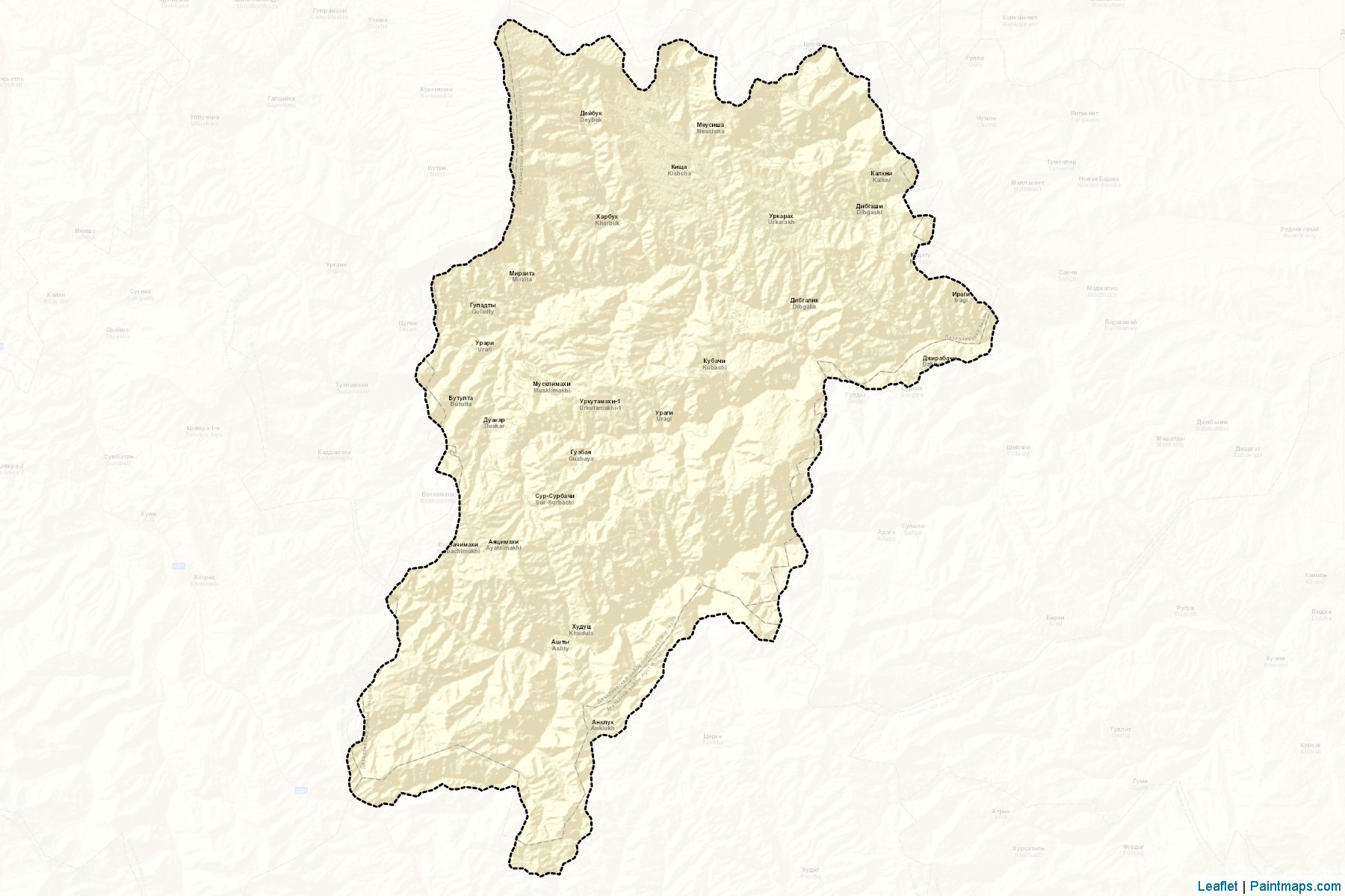 Muestras de recorte de mapas Dakhadaevskiy (Dagestan)-2