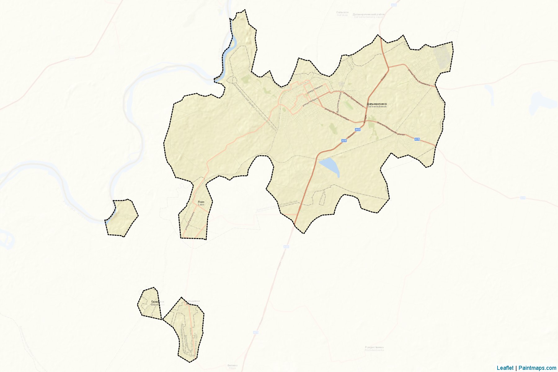 Muestras de recorte de mapas Dal'nerechenskiy (Primorsky)-2