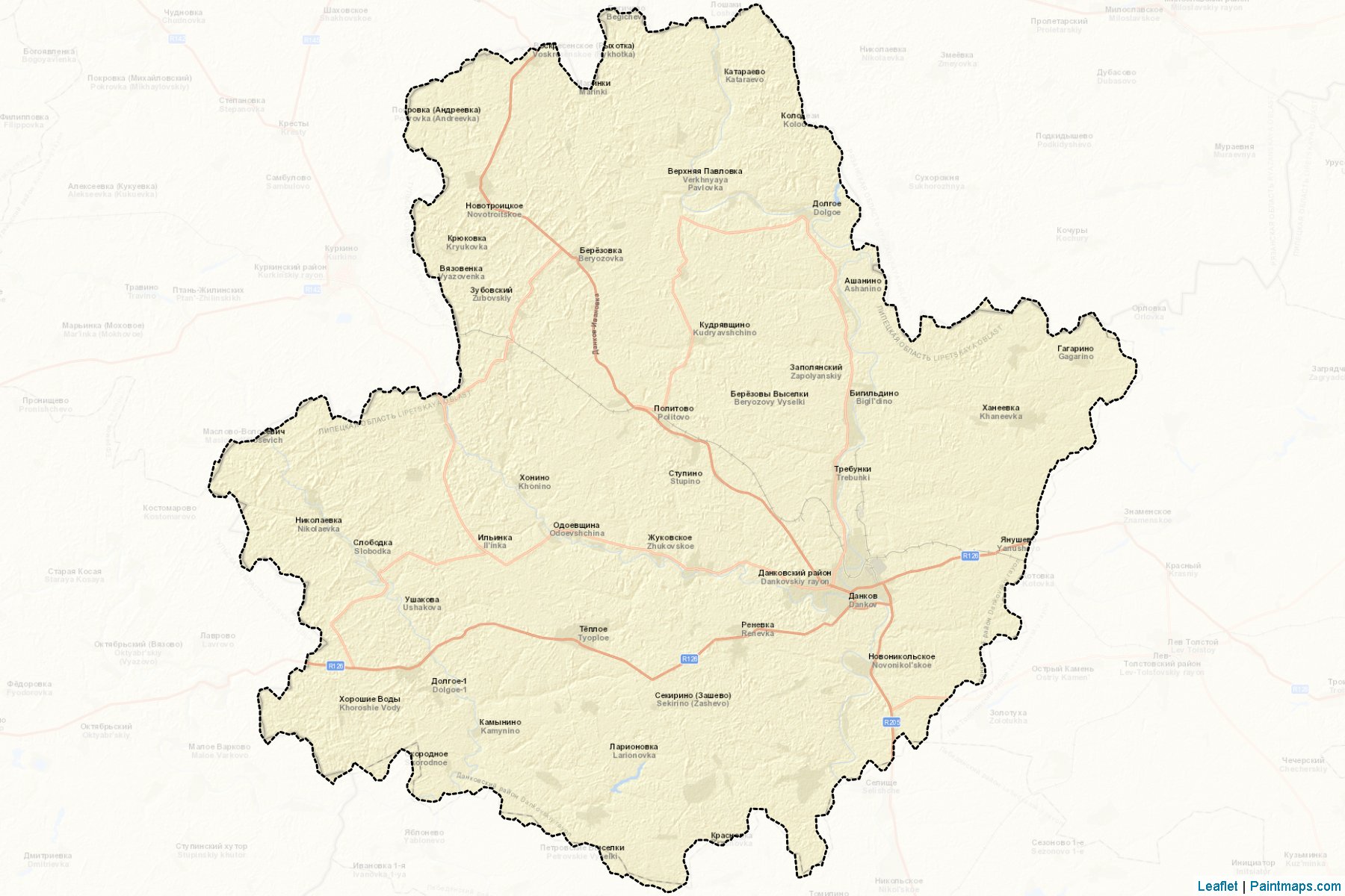 Muestras de recorte de mapas Dankovskiy (Lipetsk)-2