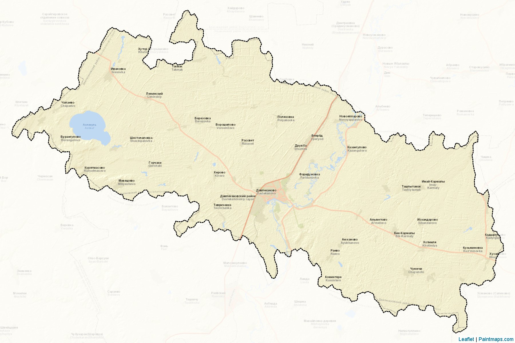 Davlekanovskiy (Bashkortostan) Map Cropping Samples-2