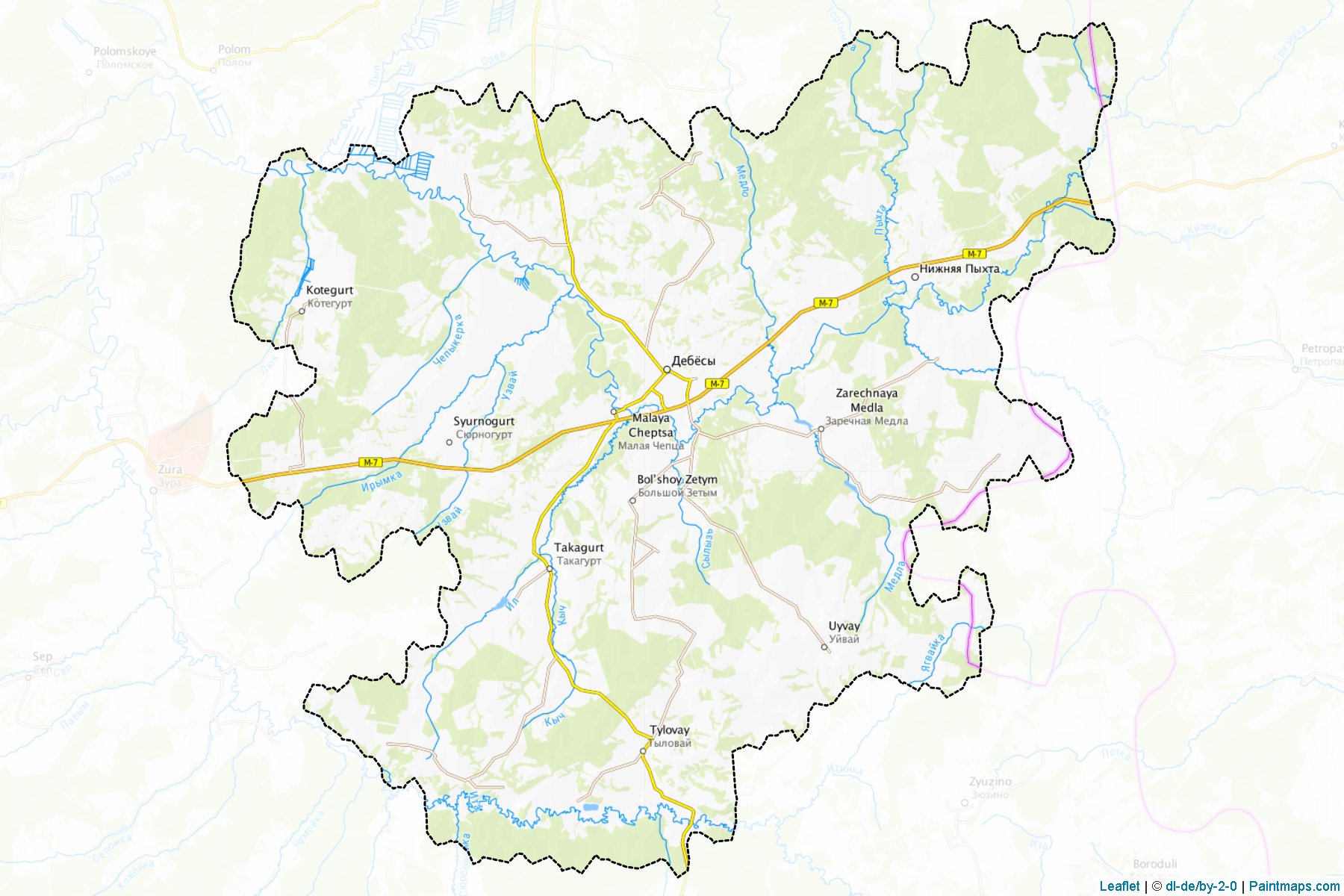 Muestras de recorte de mapas Debjosskiy (Udmurt)-1