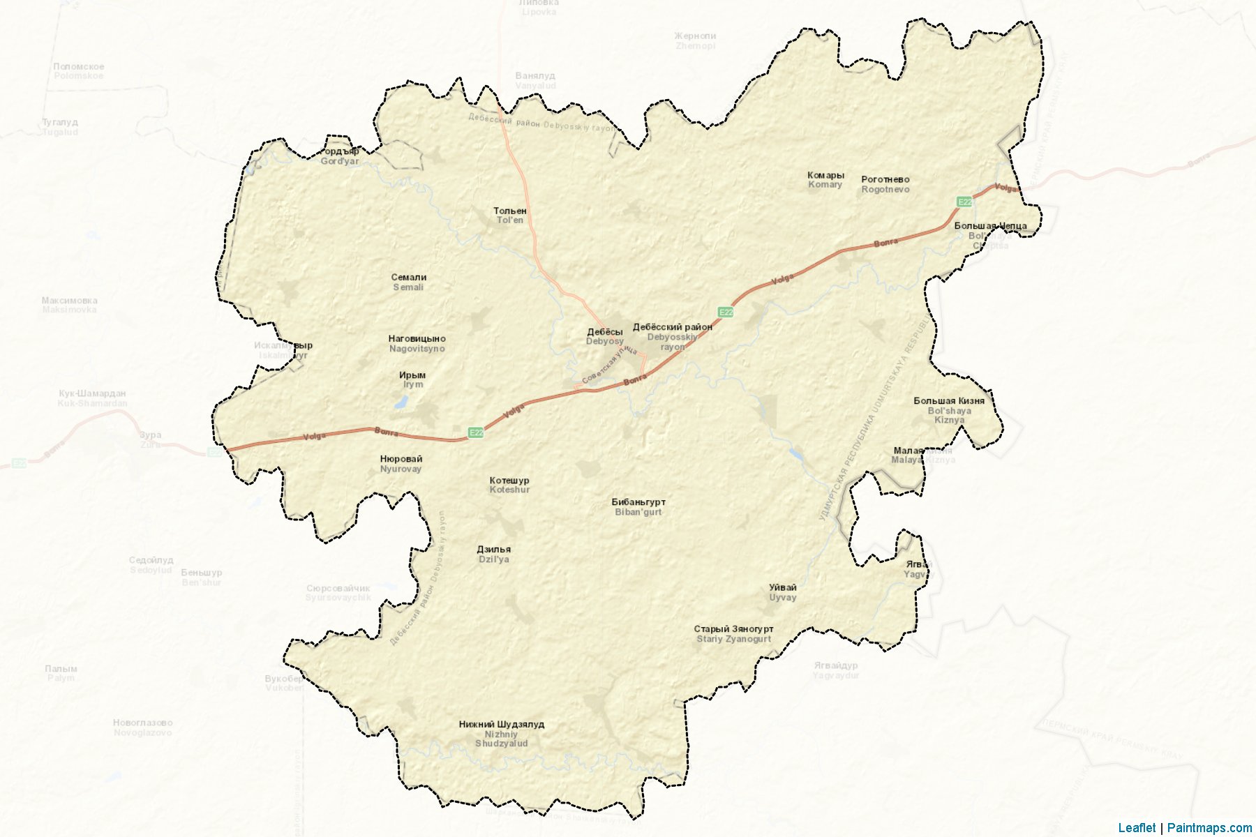 Muestras de recorte de mapas Debjosskiy (Udmurt)-2