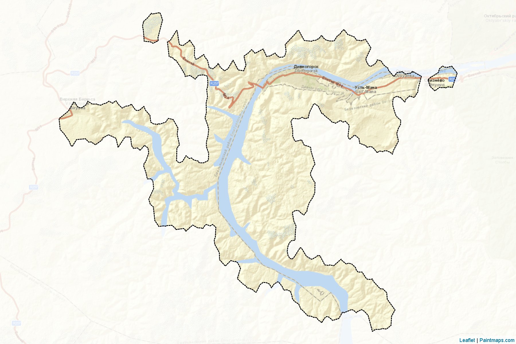 Muestras de recorte de mapas Divnogorsk (Krasnoyarsk)-2