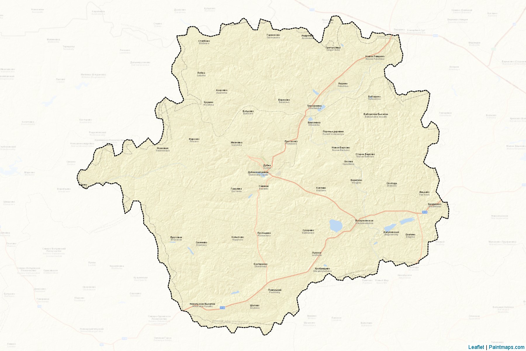 Muestras de recorte de mapas Dubenskiy (Tula)-2