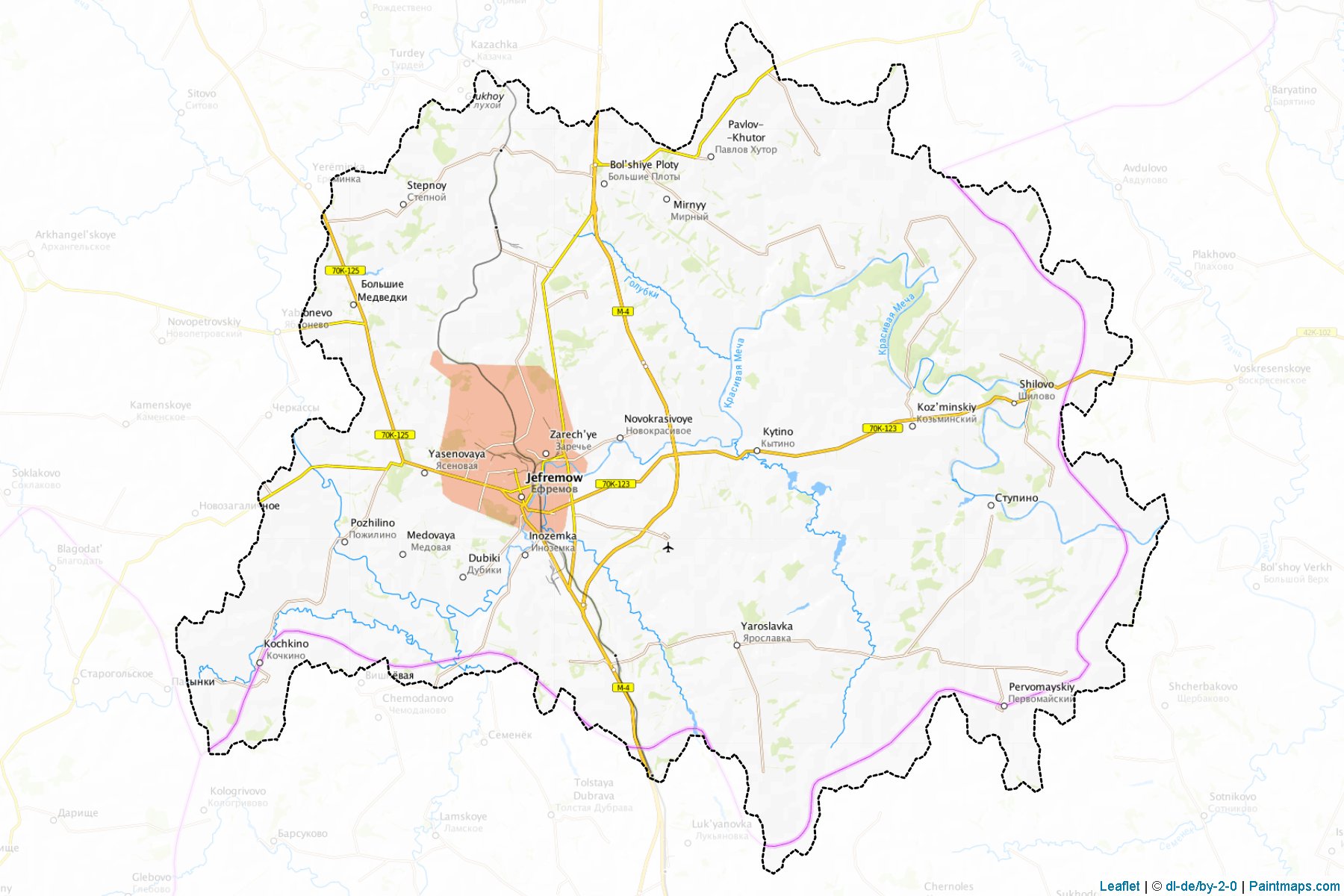 Muestras de recorte de mapas Efremovskiy (Tula)-1