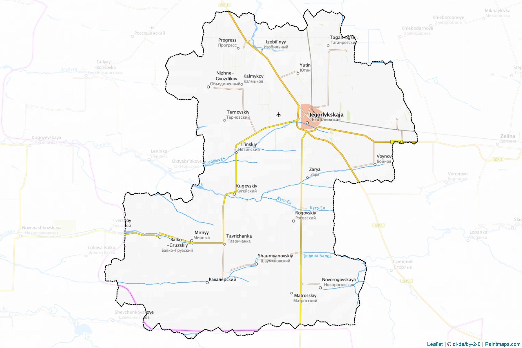 Muestras de recorte de mapas Egorlykskiy (Rostov)-1