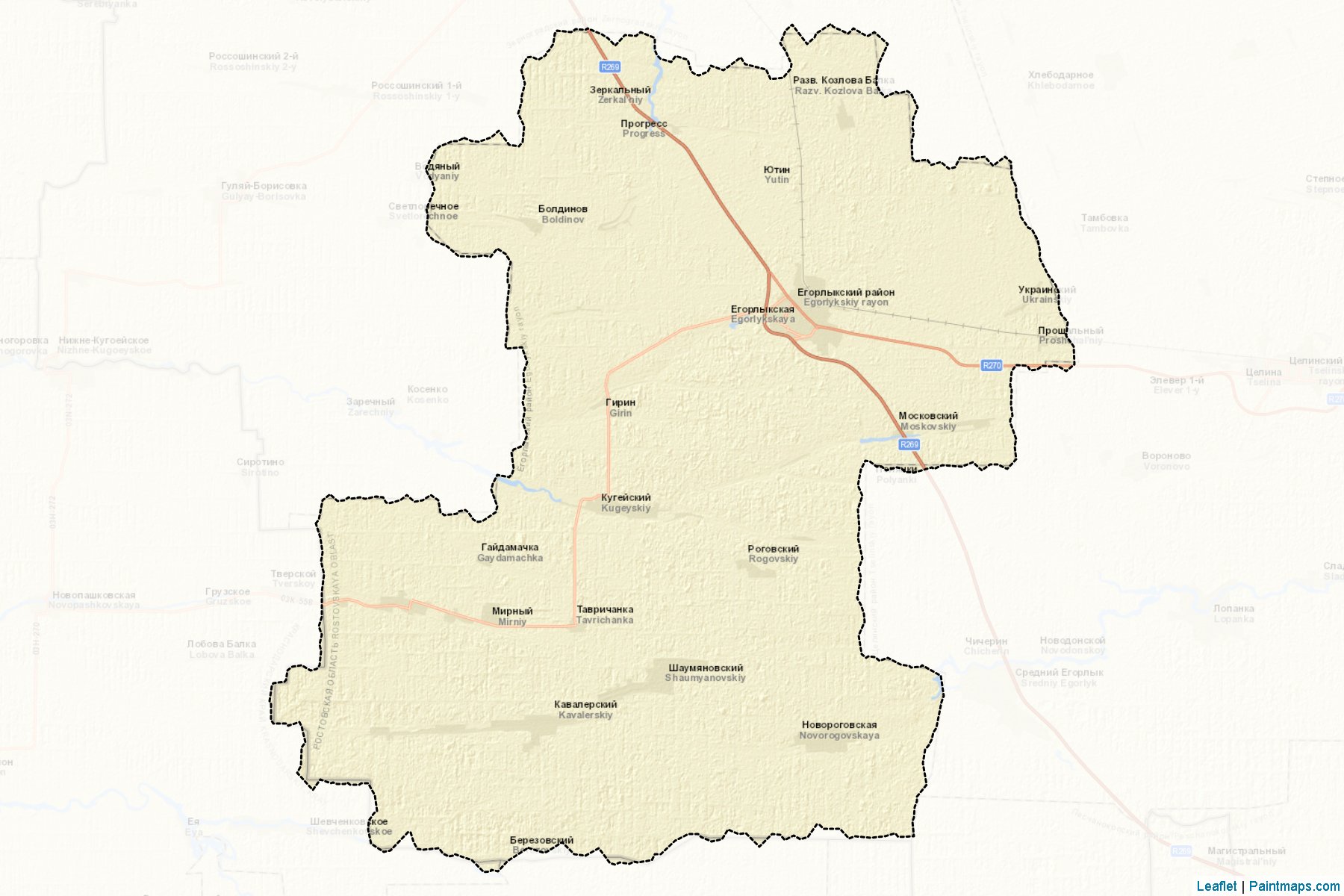 Muestras de recorte de mapas Egorlykskiy (Rostov)-2