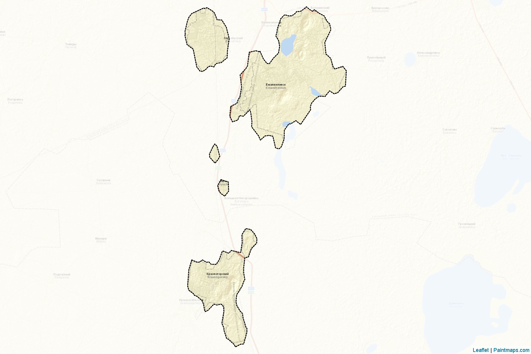 Muestras de recorte de mapas Emanzhelinskiy (Chelyabinsk)-2