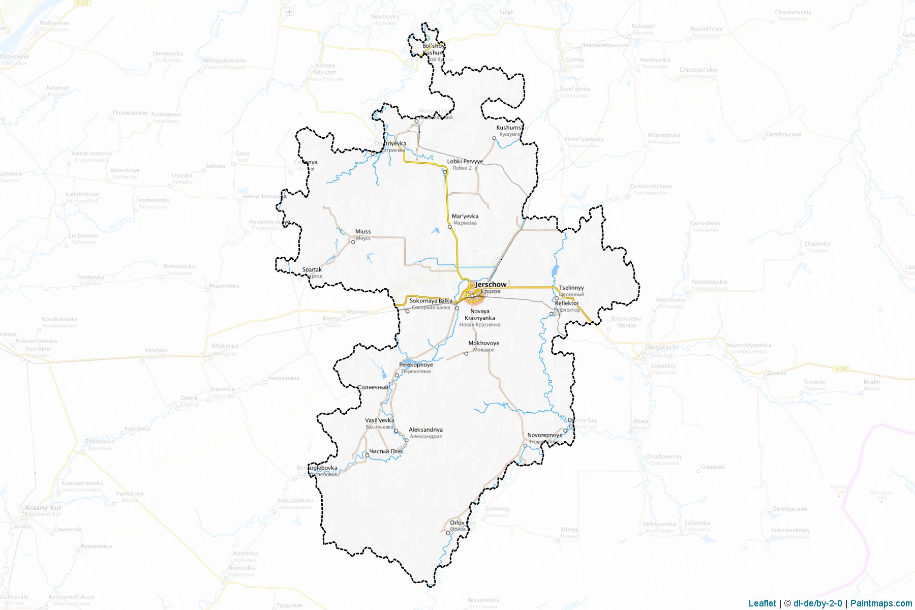 Muestras de recorte de mapas Ershovskiy (Saratov)-1