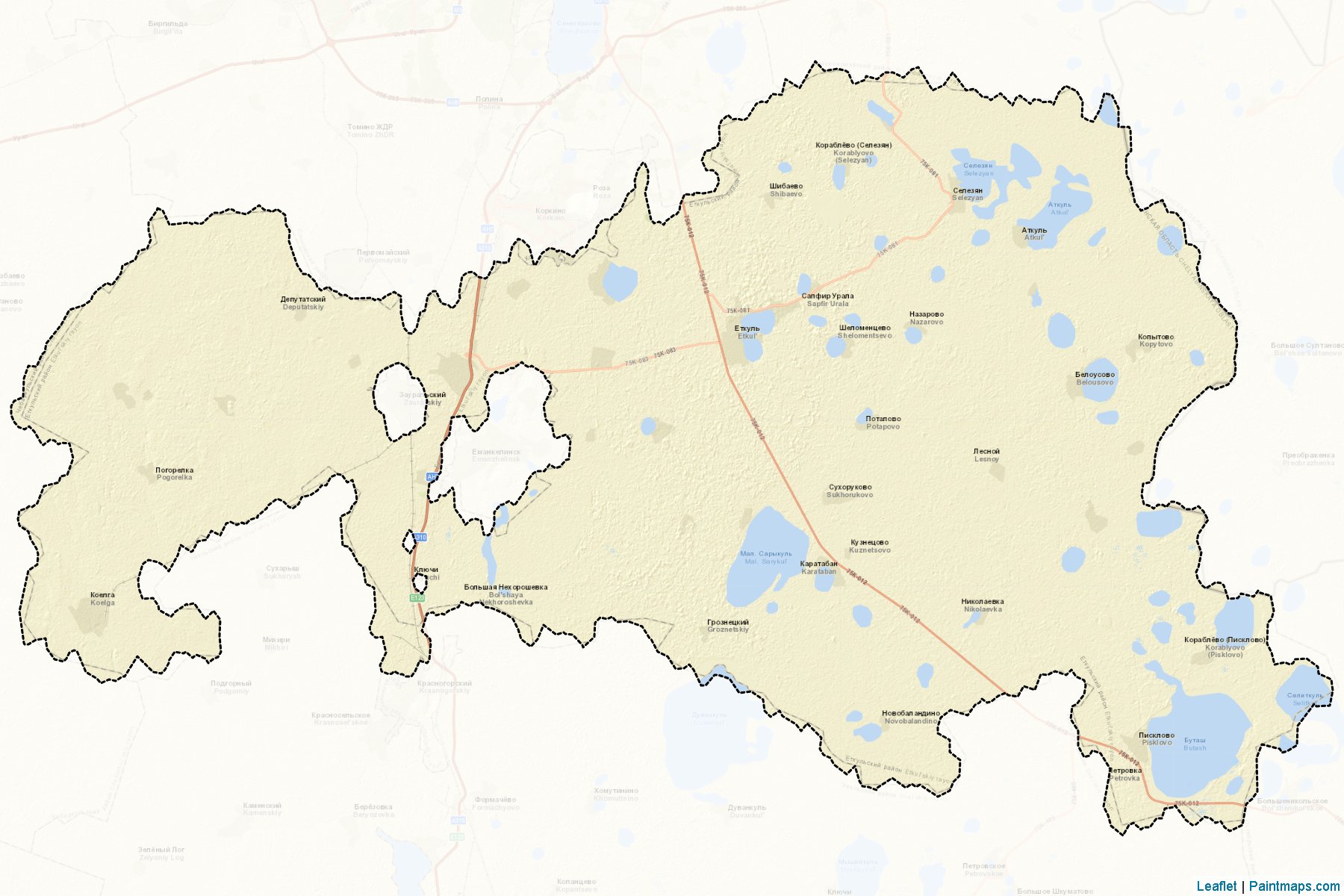 Etkul'skiy (Chelyabinsk) Map Cropping Samples-2