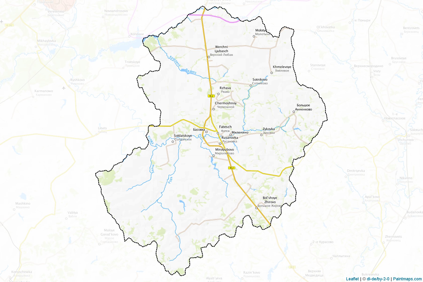 Muestras de recorte de mapas Fatezhskiy (Kursk)-1