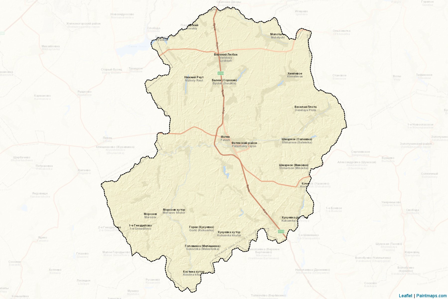 Muestras de recorte de mapas Fatezhskiy (Kursk)-2