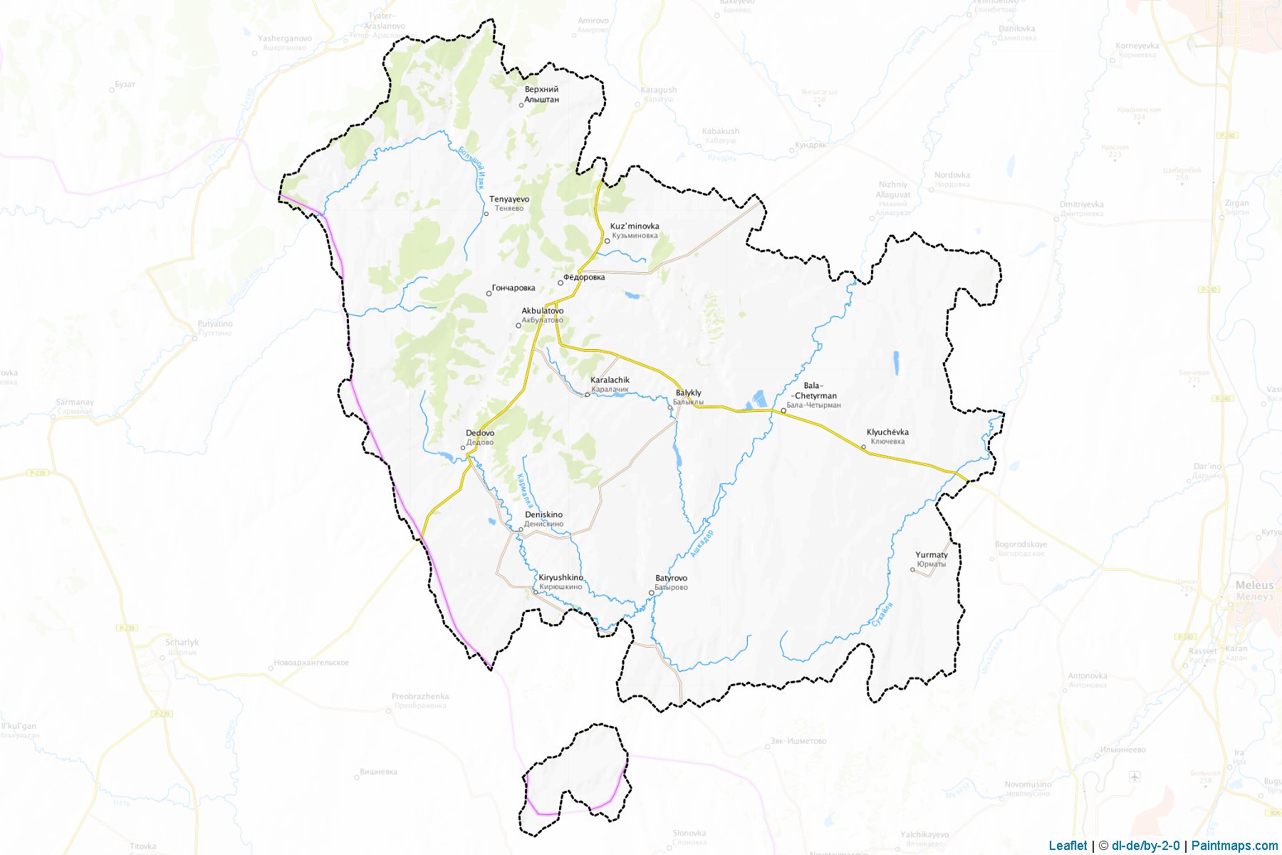 Muestras de recorte de mapas Fedorovskiy (Bashkortostan)-1