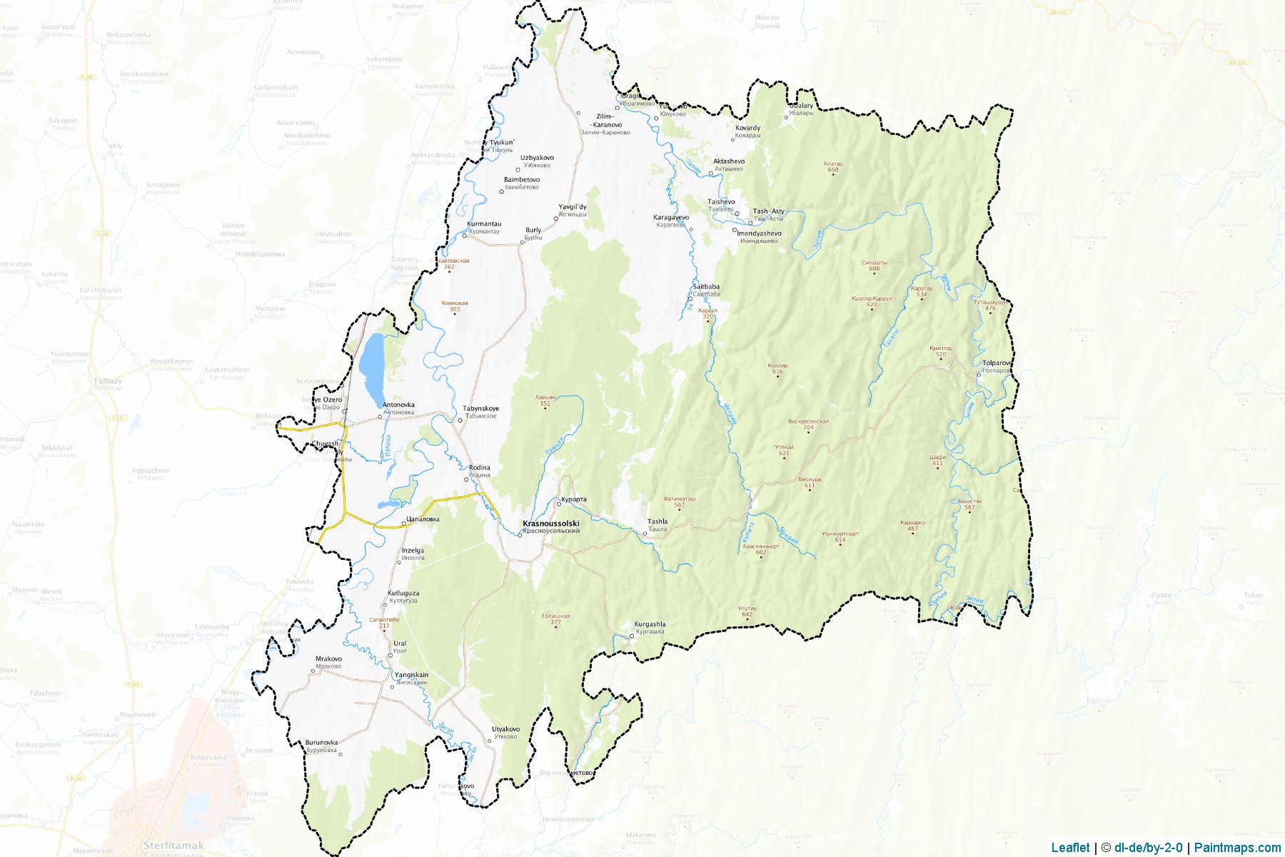 Muestras de recorte de mapas Gafurijskiy (Bashkortostan)-1