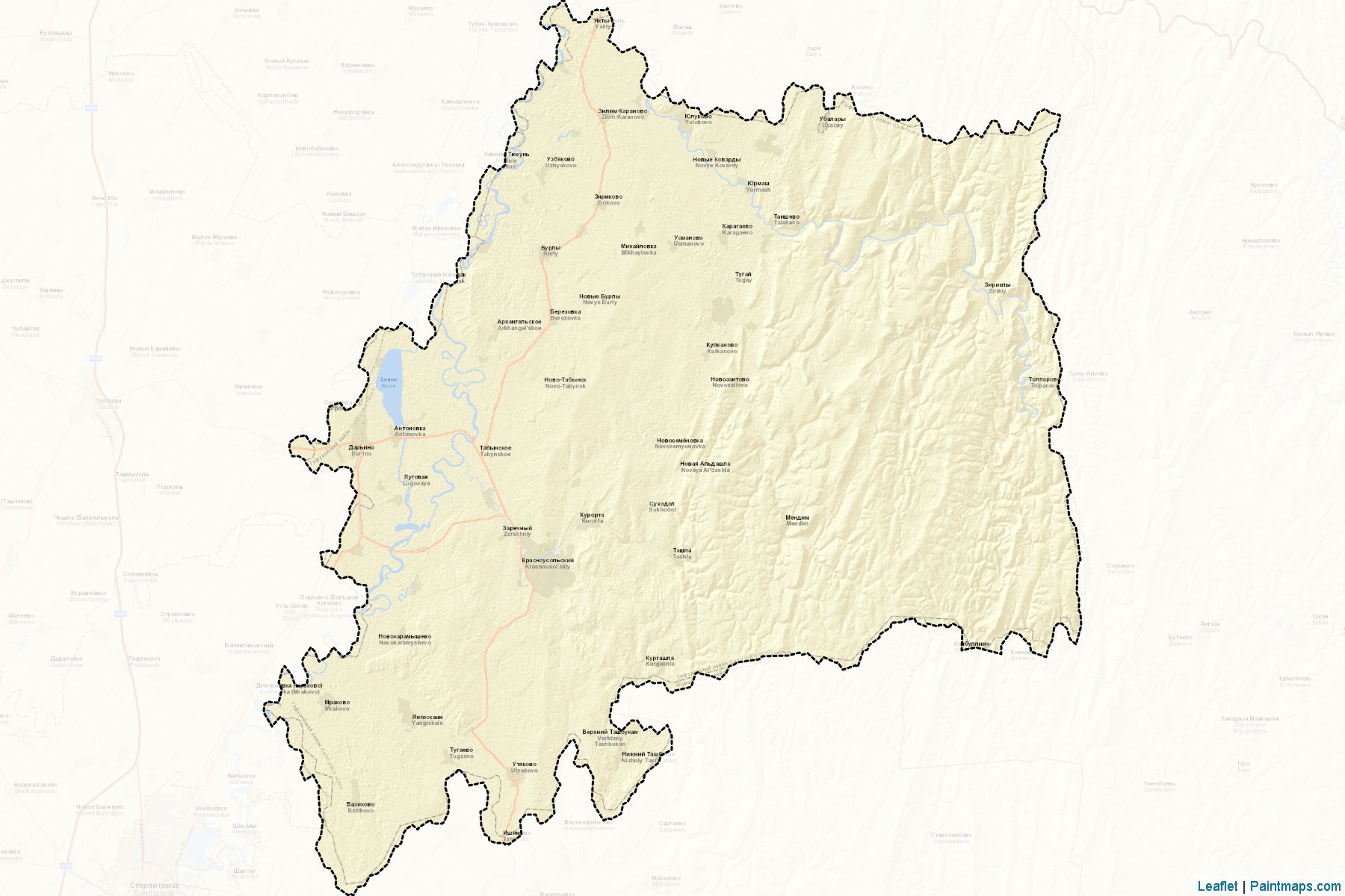 Gafurijskiy (Bashkortostan) Map Cropping Samples-2