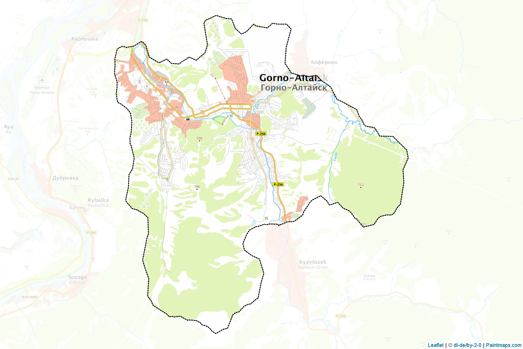 Gorno-Altajsk (Gorno-Altay) Map Cropping Samples-1