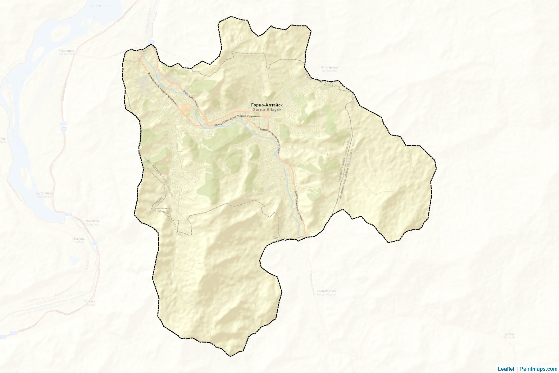 Muestras de recorte de mapas Gorno-Altajsk (Gorno-Altay)-2