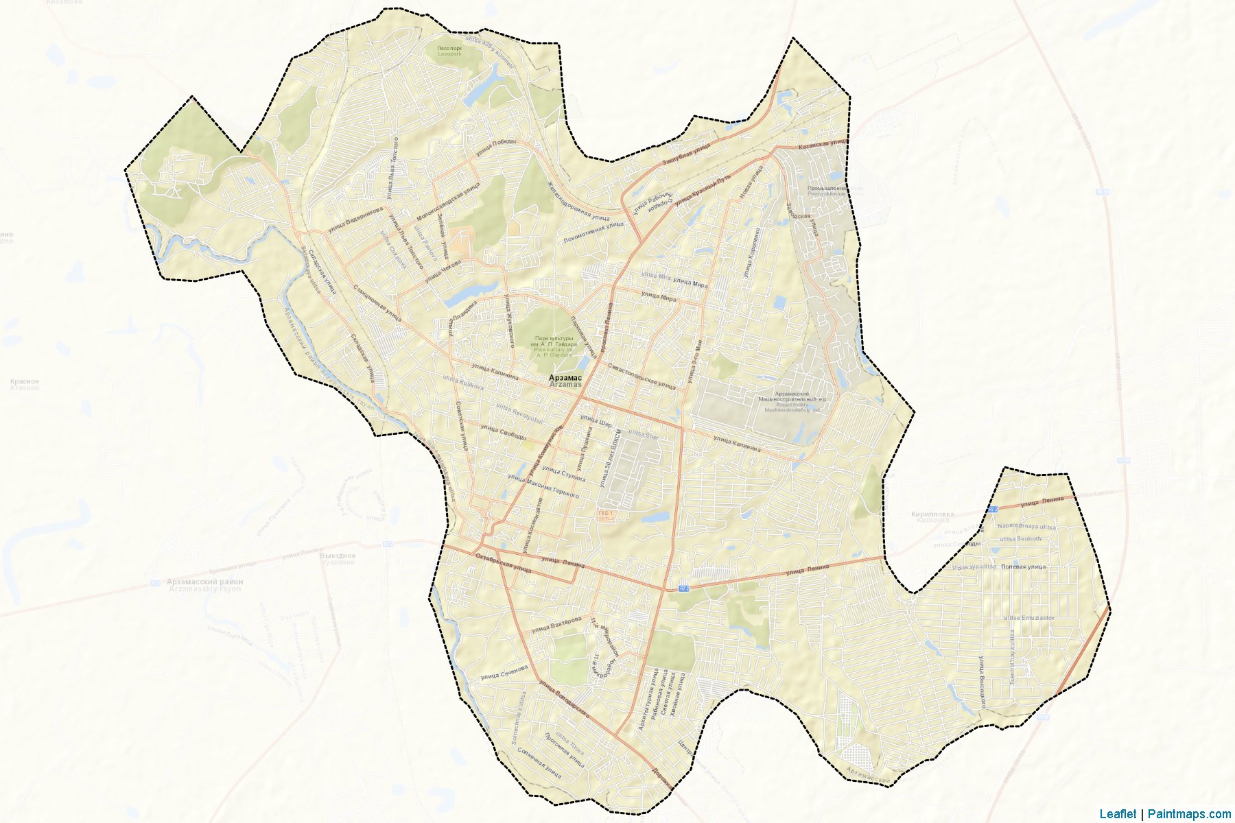 Arzamas (Nizhny Novgorod) Map Cropping Samples-2