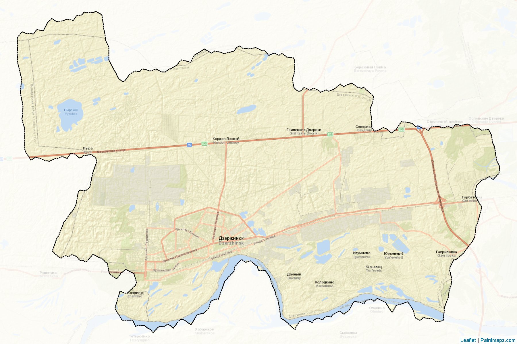 Muestras de recorte de mapas Dzerzhinsk (Nizhny Novgorod)-2