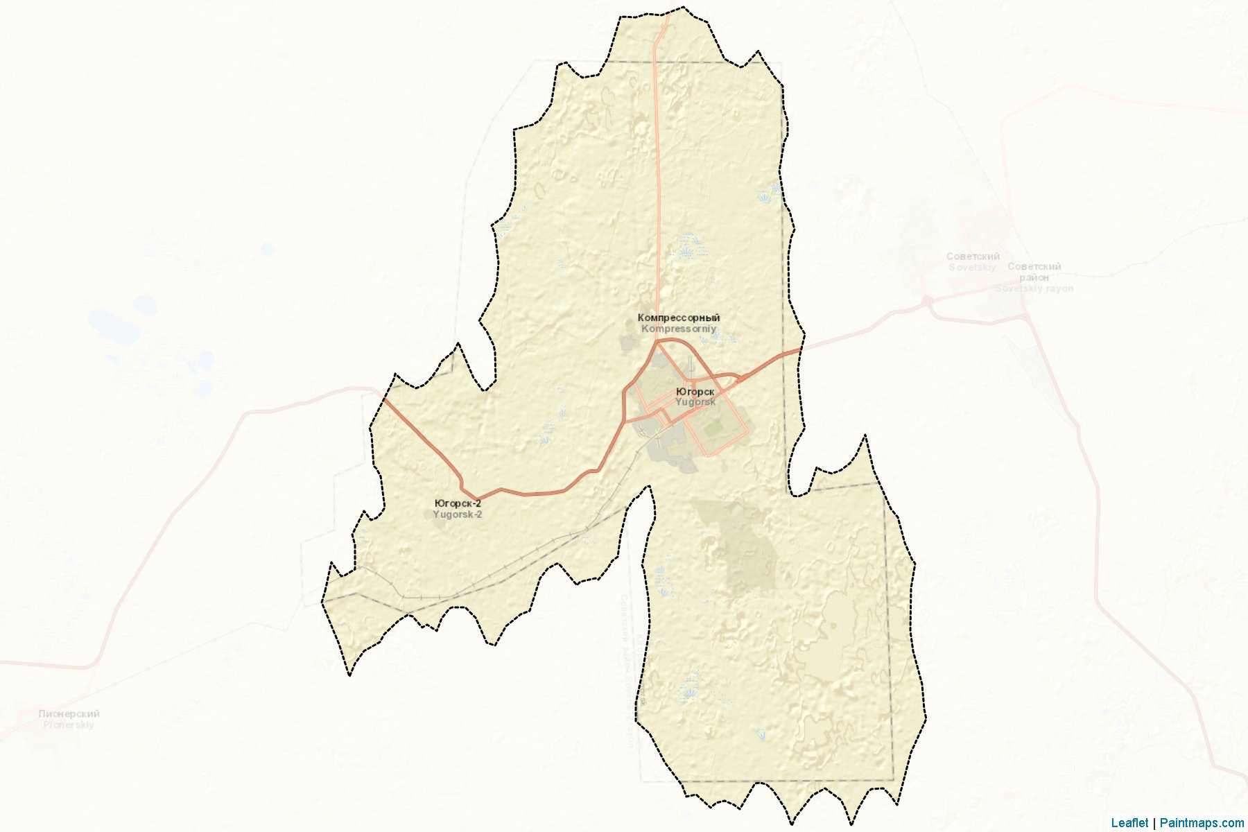 Muestras de recorte de mapas Jugorsk (Khanty-Mansi)-2