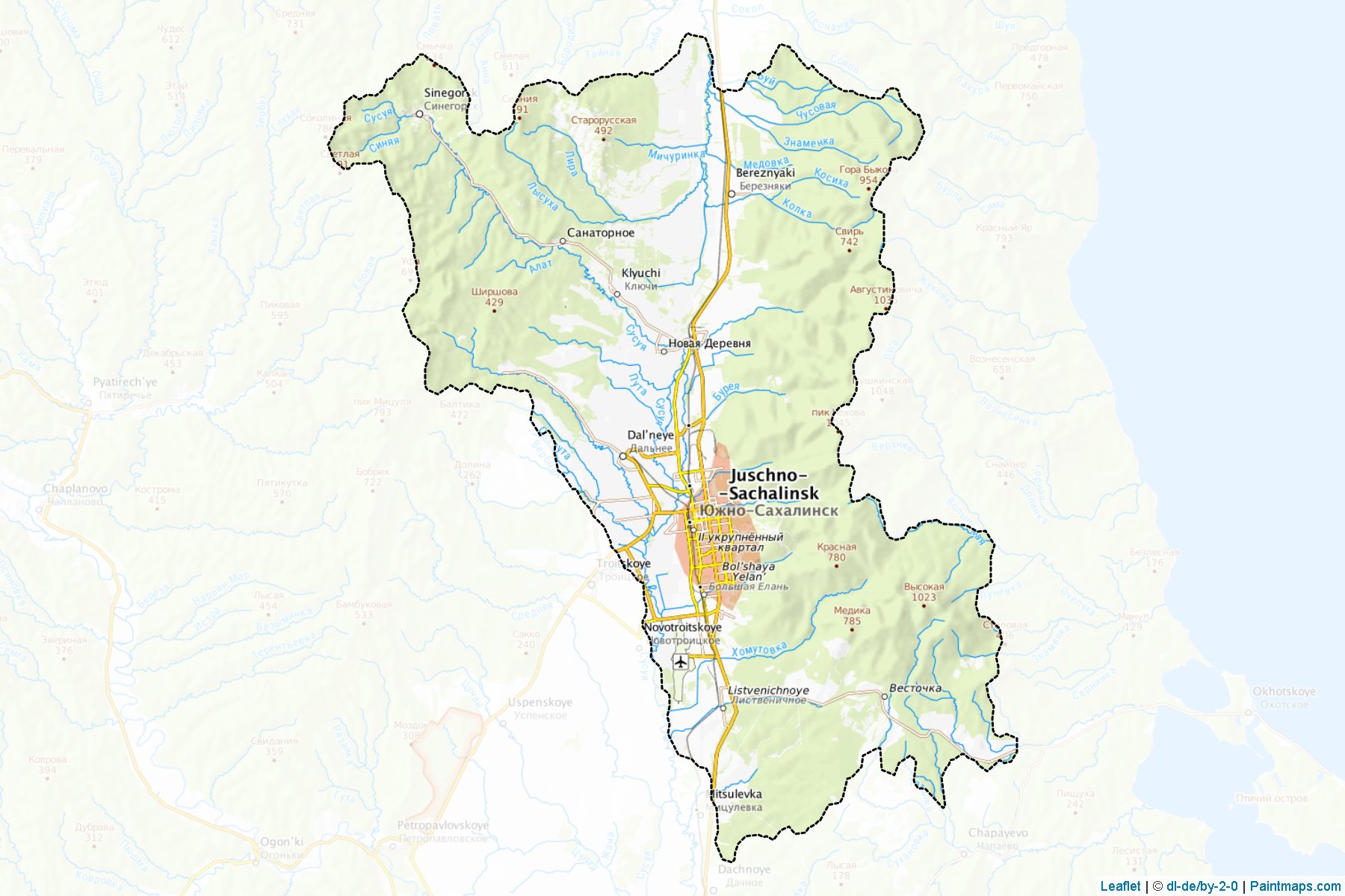 Juzhno-Sakhalinsk (Sahalin) Haritası Örnekleri-1