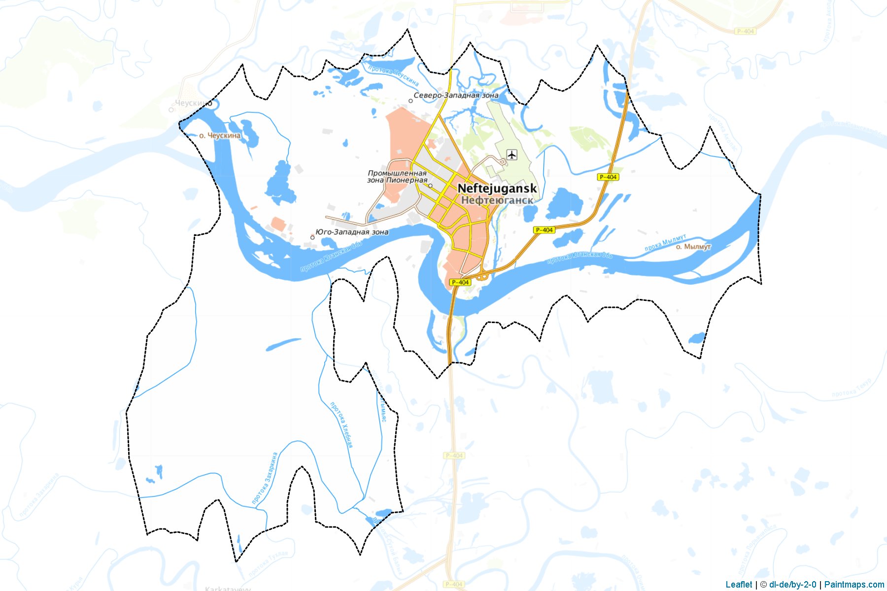 Muestras de recorte de mapas Neftejugansk (Khanty-Mansi)-1