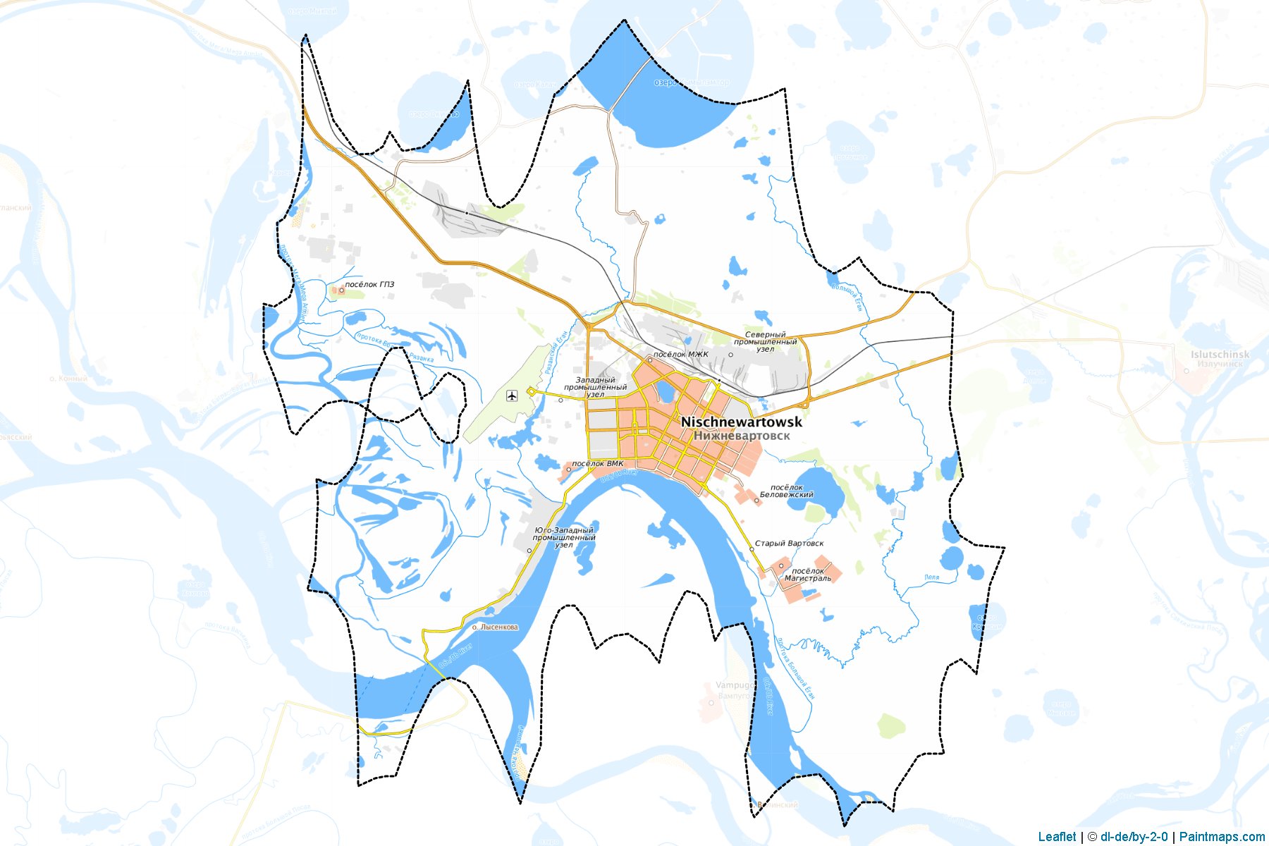 Nizhnevartovsk (Khanty-Mansi) Map Cropping Samples-1