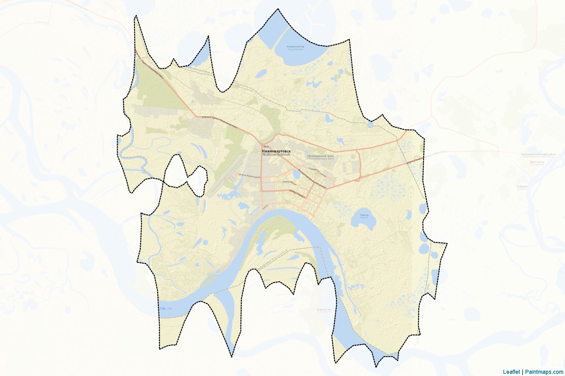 Nizhnevartovsk (Khanty-Mansi) Map Cropping Samples-2