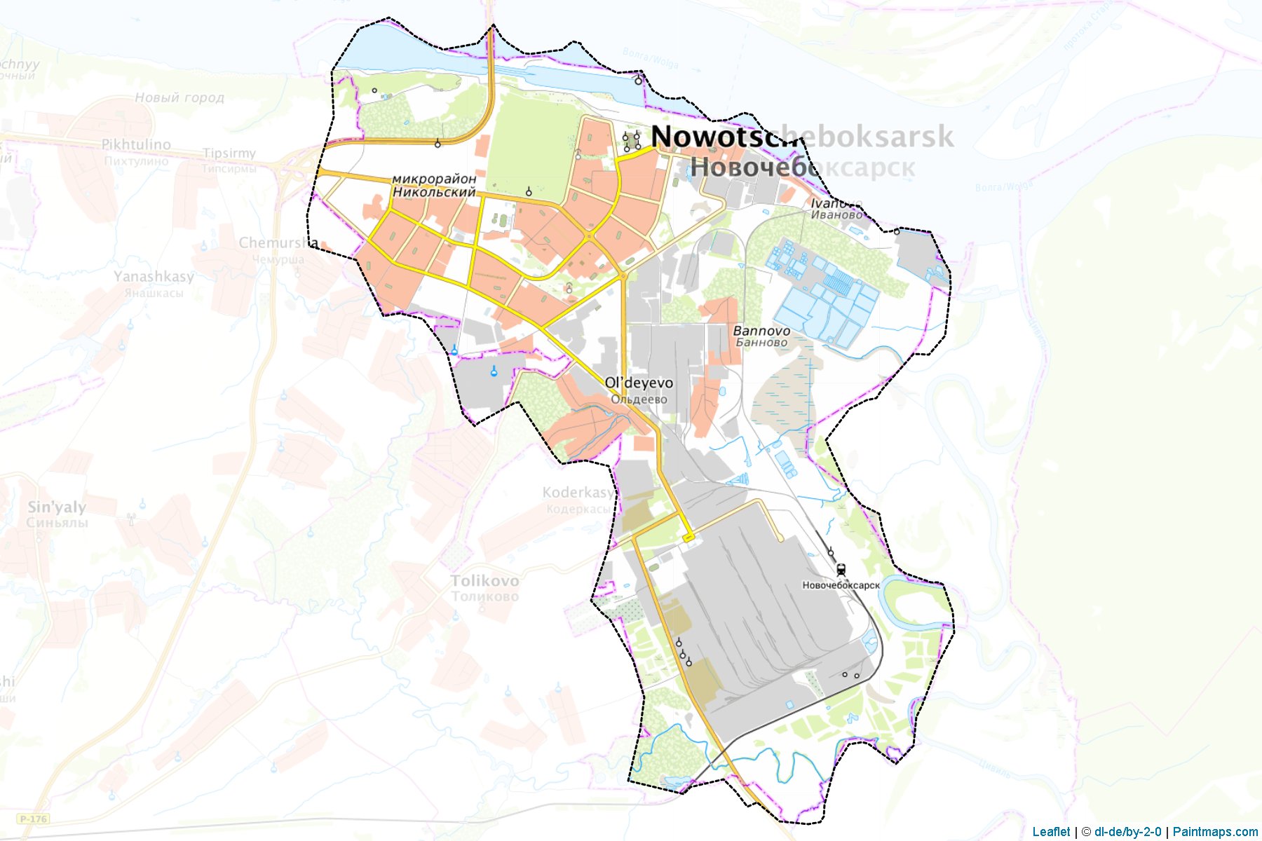 Novoçeboksarsk (Çuvaşistan) Haritası Örnekleri-1