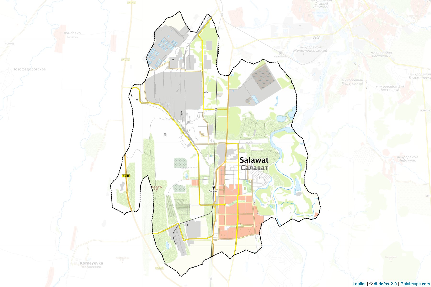 Muestras de recorte de mapas Salavat (Bashkortostan)-1