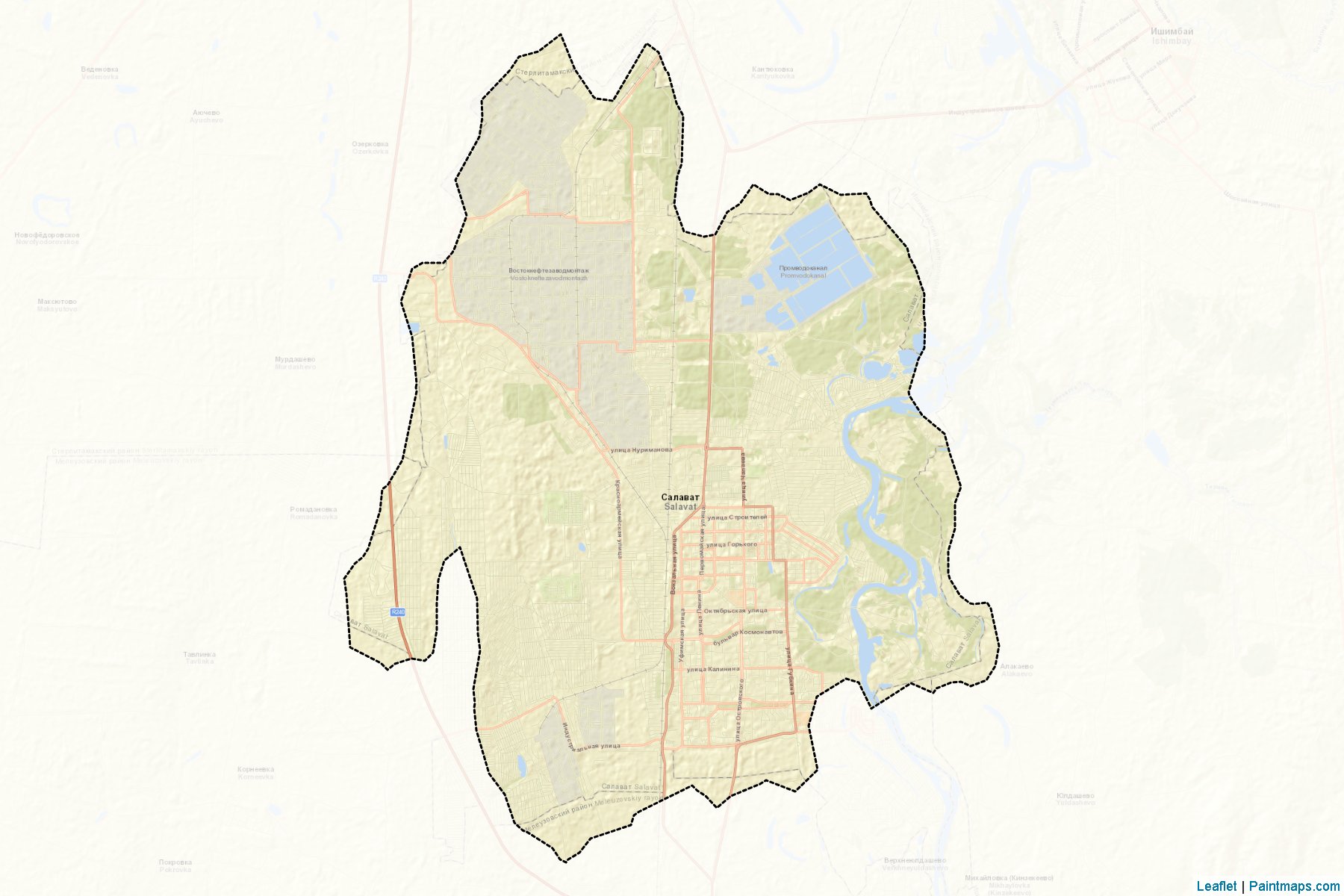 Muestras de recorte de mapas Salavat (Bashkortostan)-2