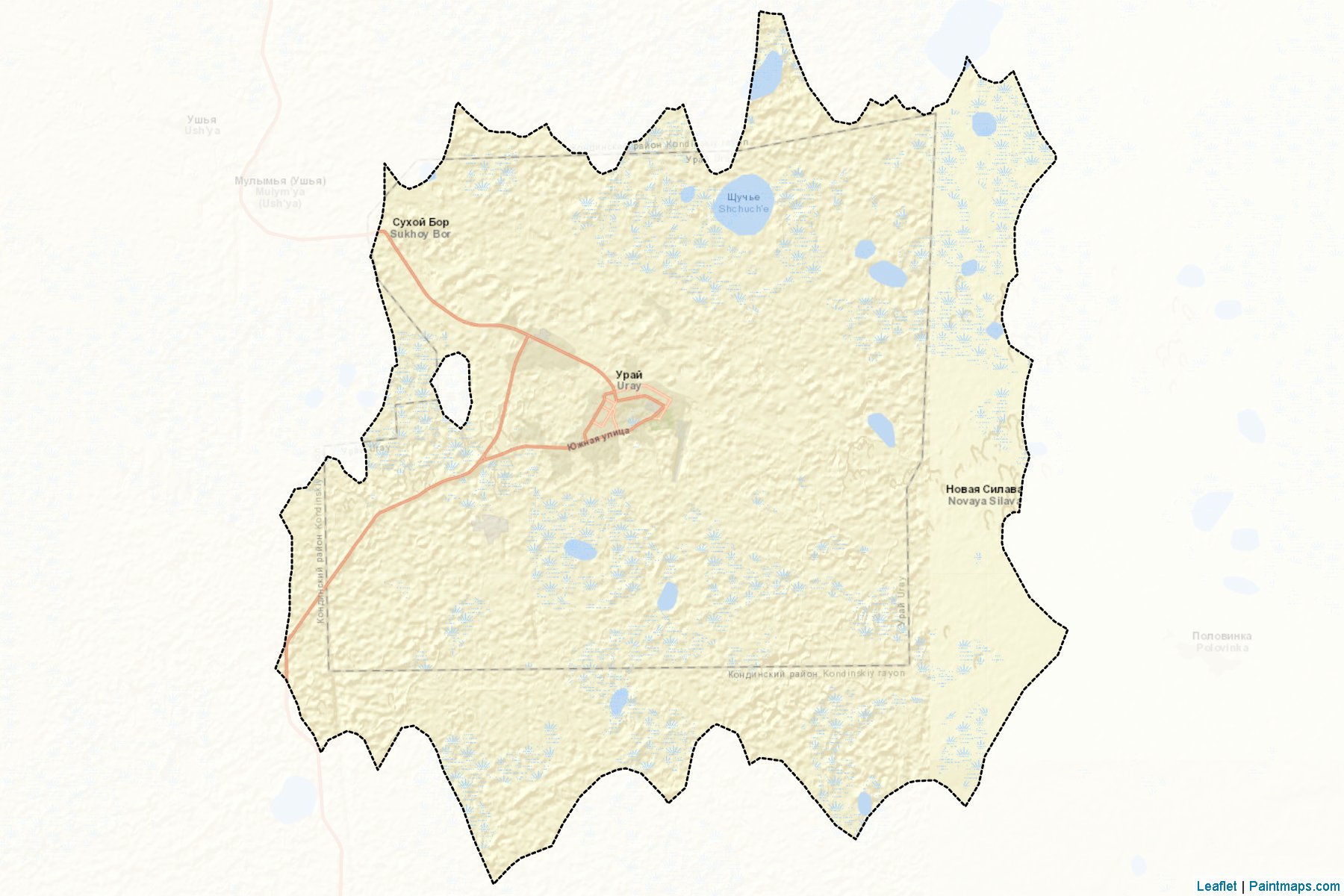 Muestras de recorte de mapas Uraj (Khanty-Mansi)-2