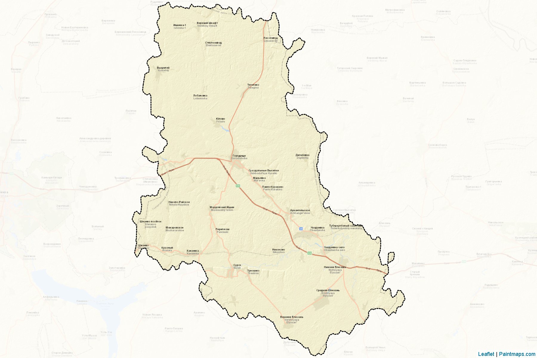 Muestras de recorte de mapas Ishhenskiy (Penza)-2