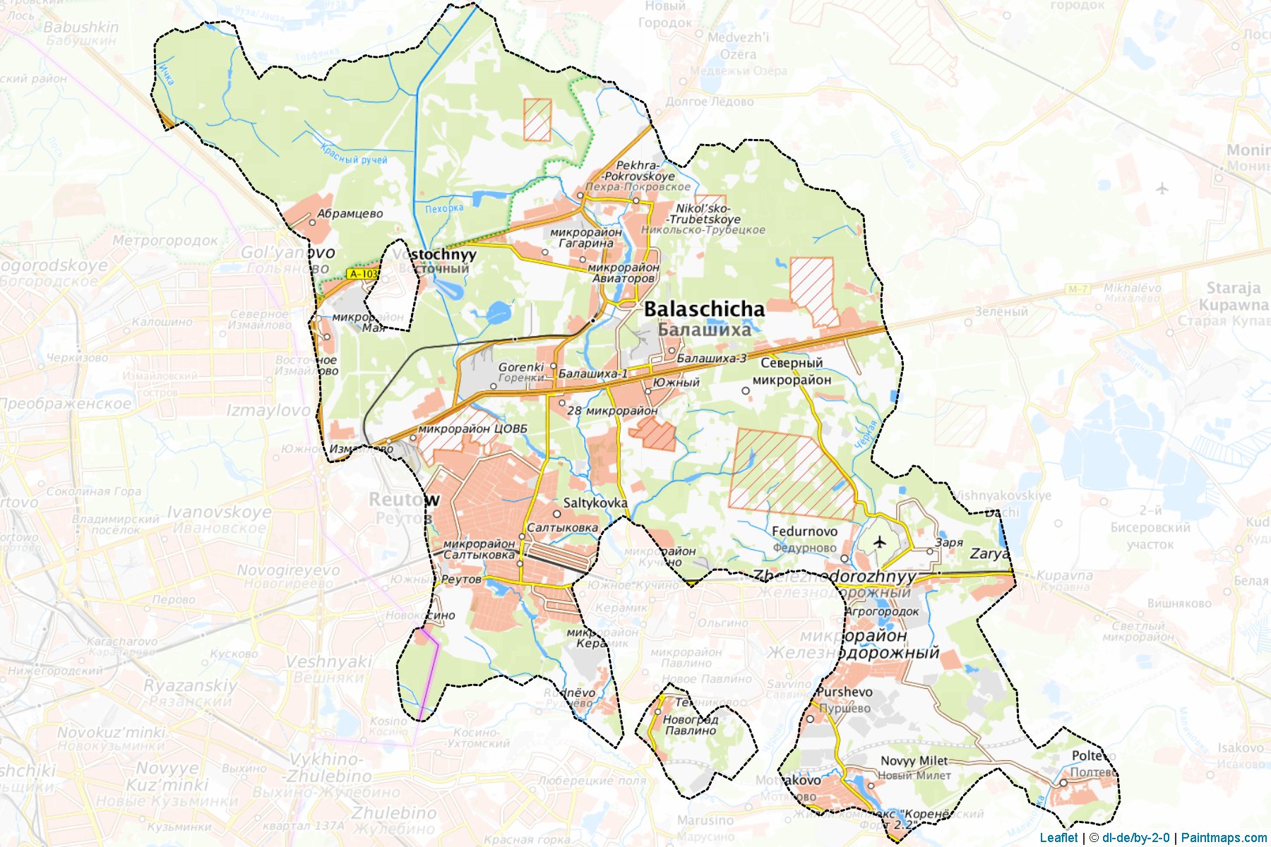 Muestras de recorte de mapas Balashikha (Moscow Oblast)-1