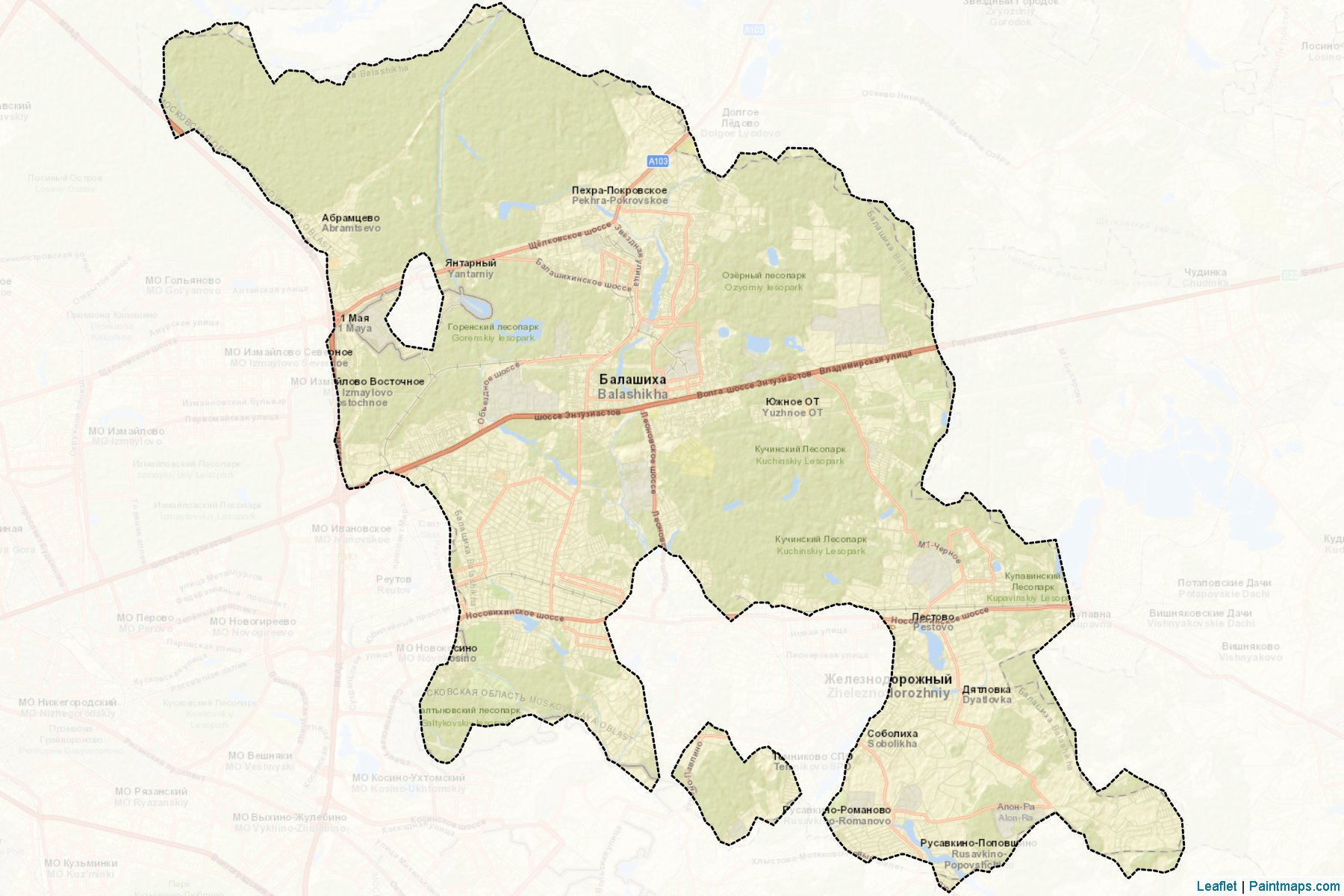 Balashikha (Moscow Oblast) Map Cropping Samples-2