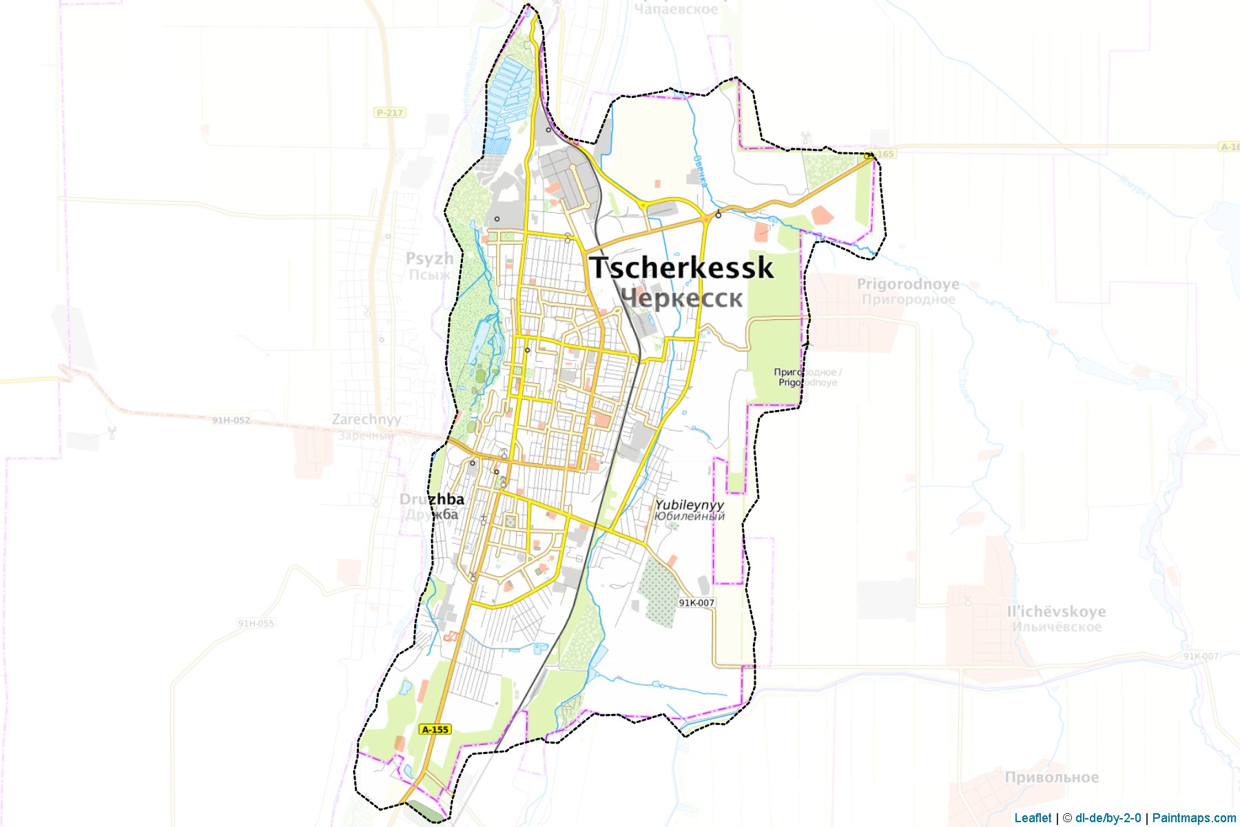 Cherkessk (Karachay-Cherkess) Map Cropping Samples-1