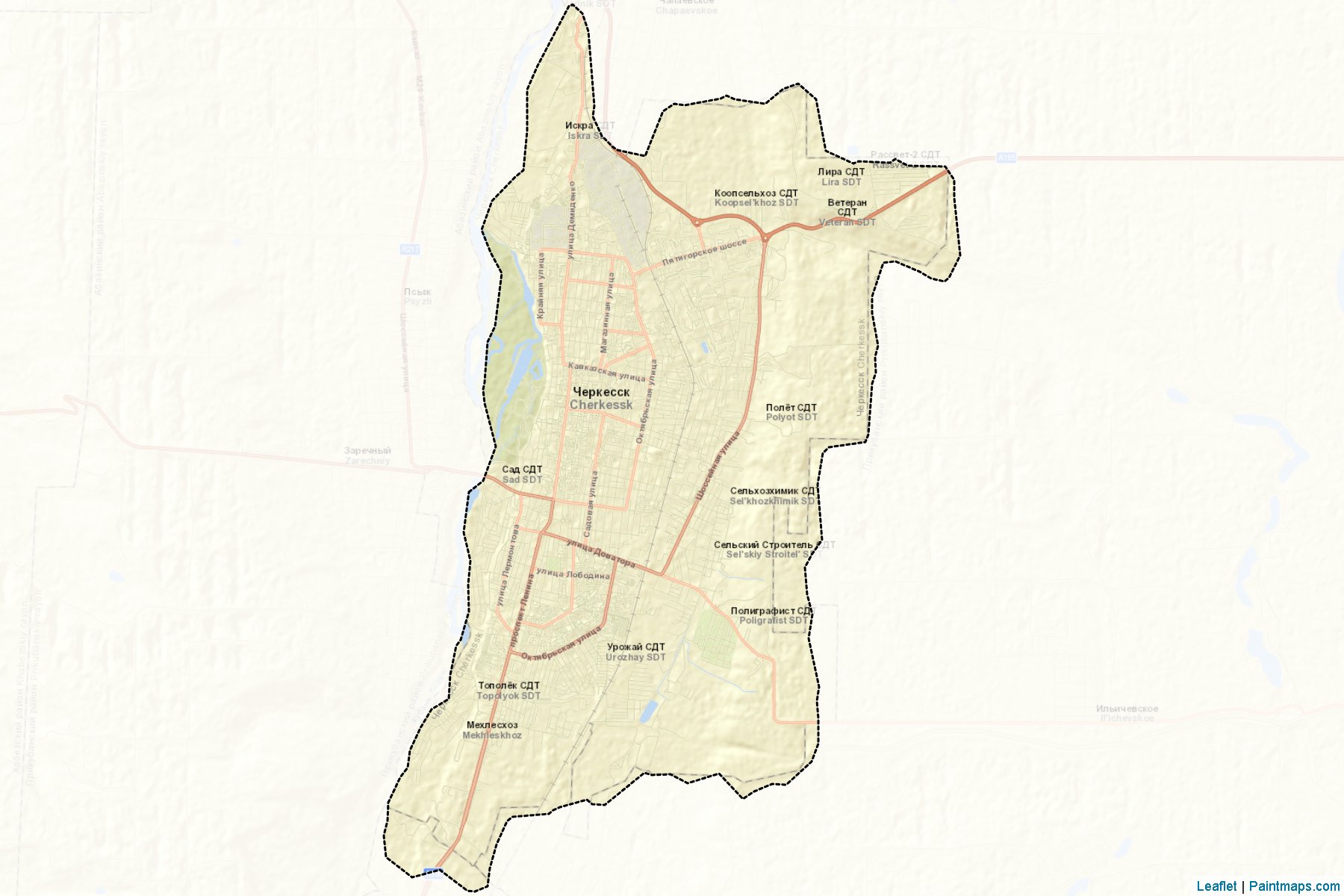 Cherkessk (Karachay-Cherkess) Map Cropping Samples-2