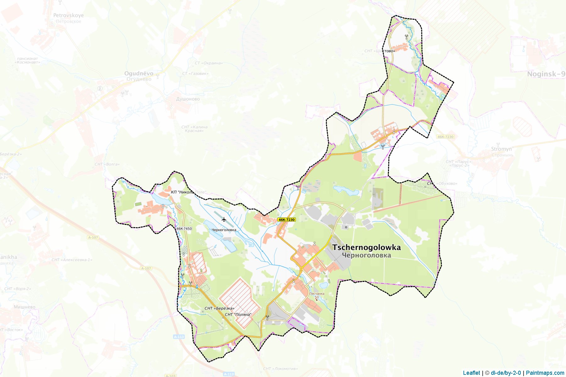 Muestras de recorte de mapas Chernogolovka (Moscow Oblast)-1