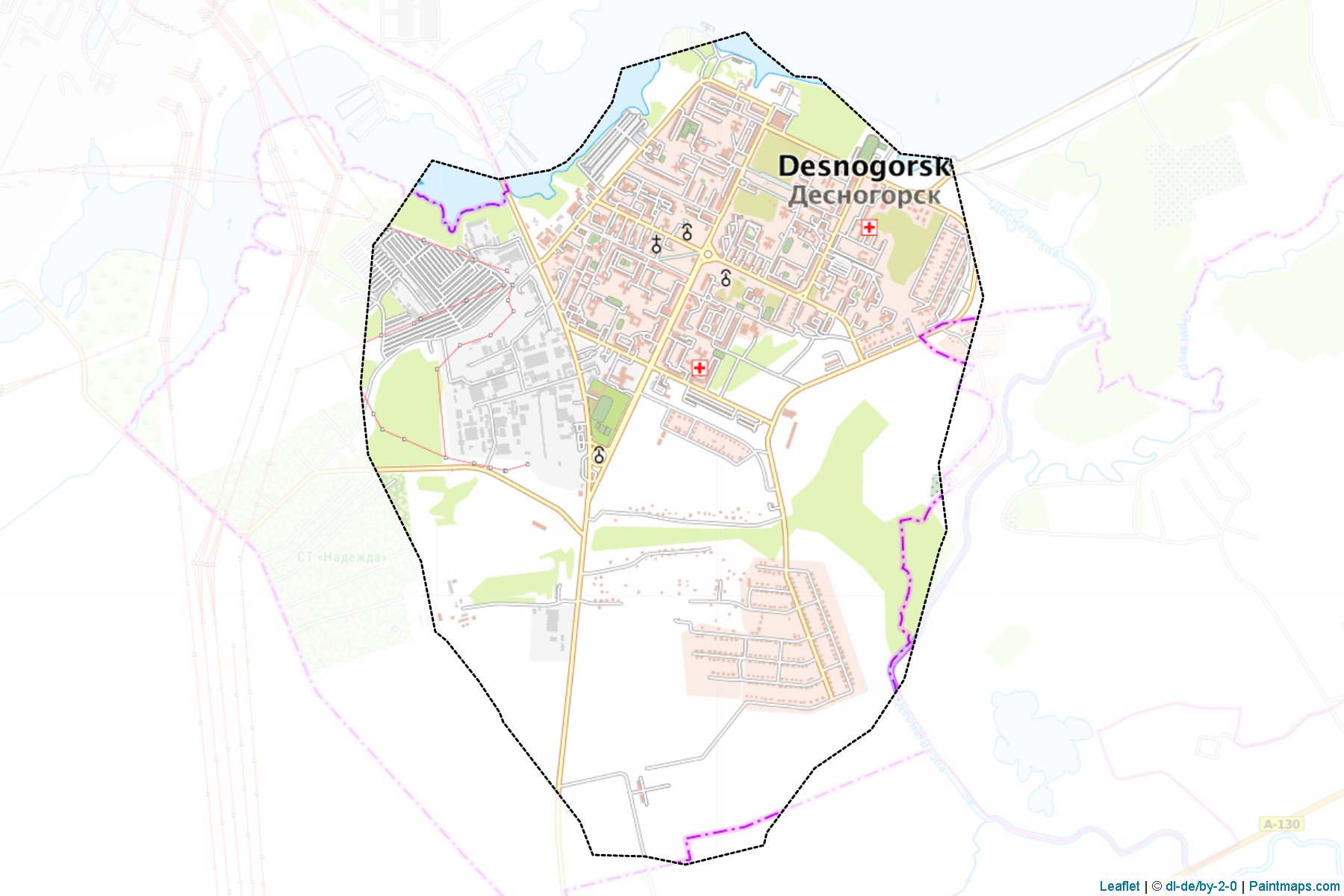 Muestras de recorte de mapas Desnogorsk (Smolensk)-1