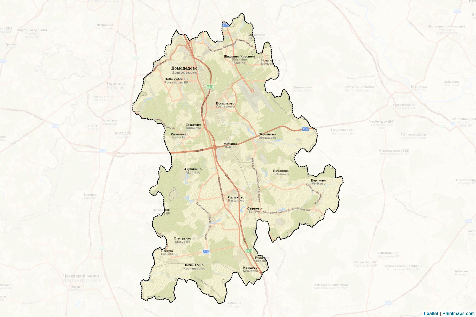 Muestras de recorte de mapas Domodedovo (Moscow Oblast)-2