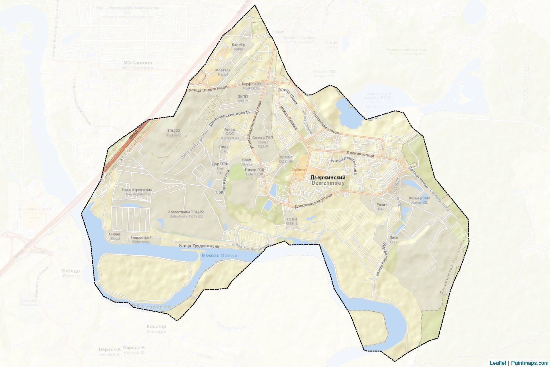 Dzerzhinskiy (Moscow Oblast) Map Cropping Samples-2