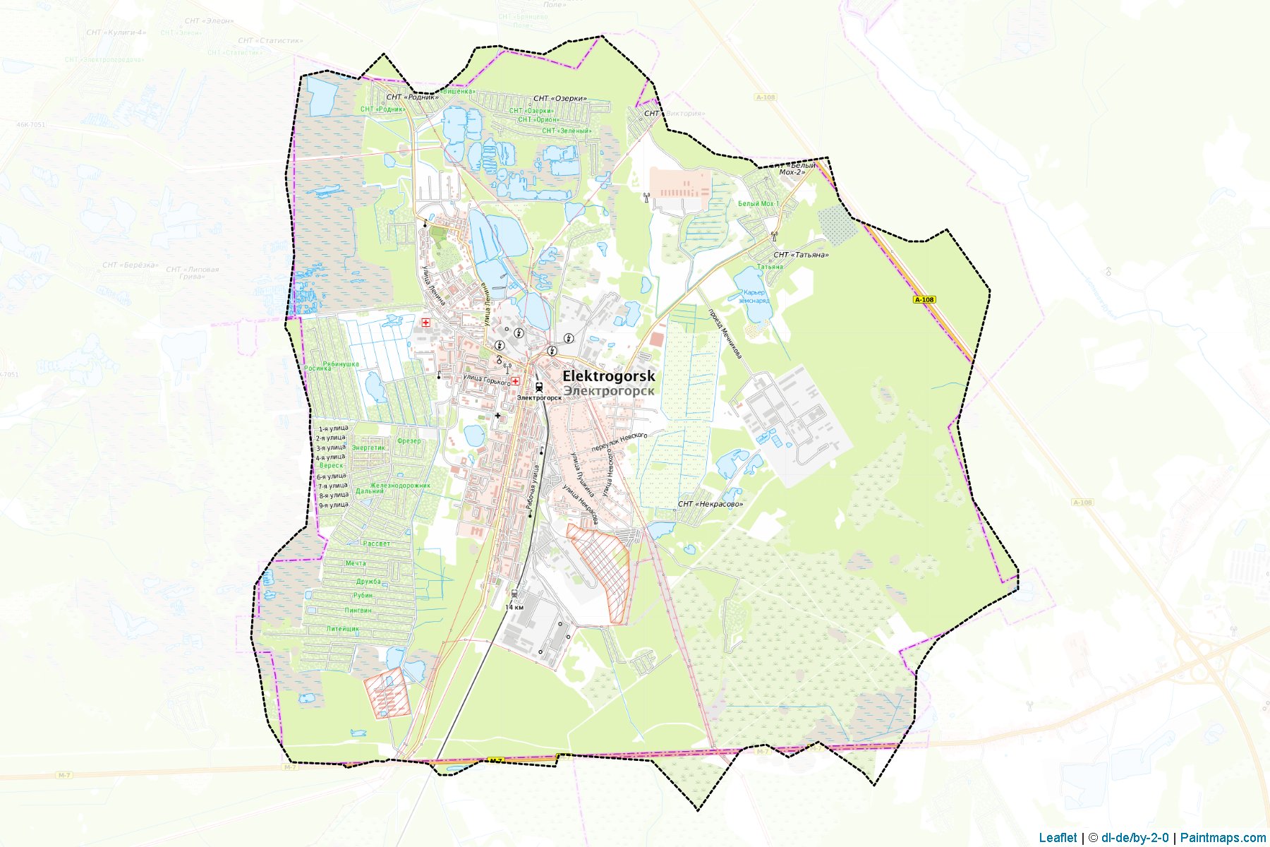 Ehlektrogorsk (Moscow Oblast) Map Cropping Samples-1