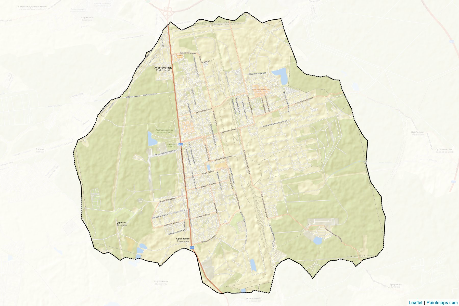 Ehlektrostal' (Moscow Oblast) Map Cropping Samples-2