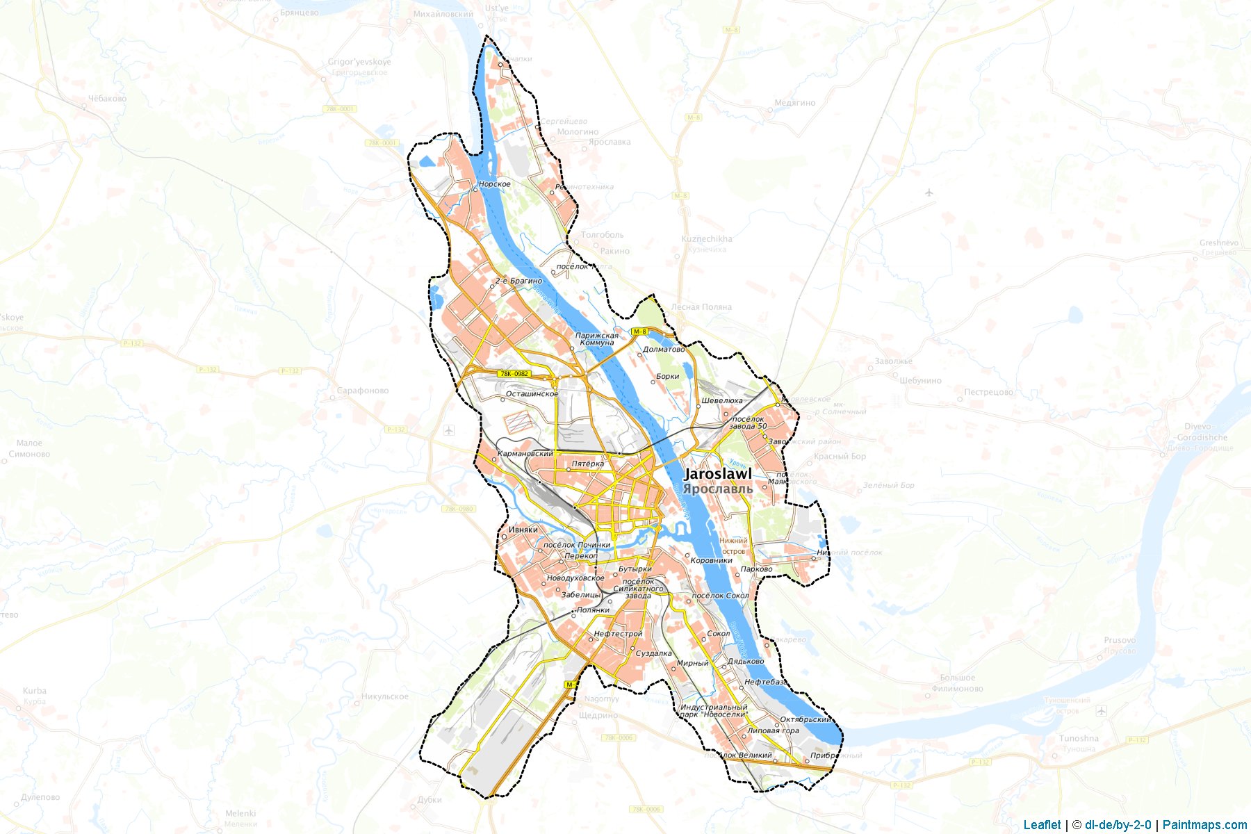 Jaroslavl' (Yaroslavl) Map Cropping Samples-1