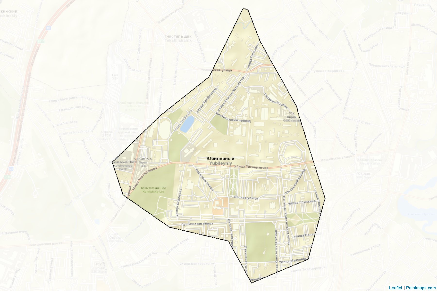 Jubilejnyj (Moscow Oblast) Map Cropping Samples-2