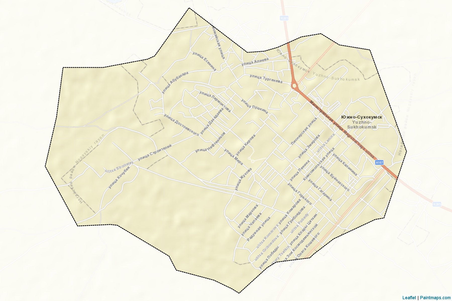 Muestras de recorte de mapas Juzhno-Sukhokumsk (Dagestan)-2