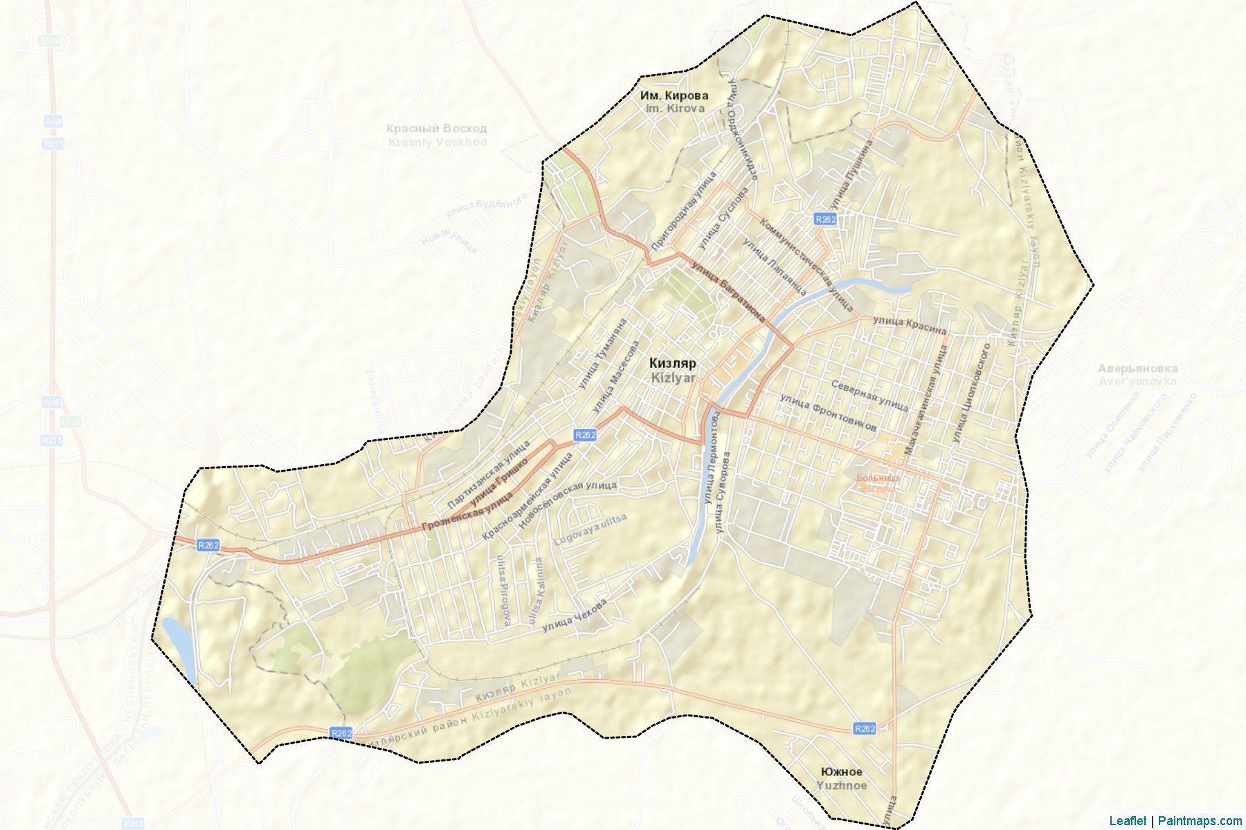 Muestras de recorte de mapas Kizljar (Dagestan)-2