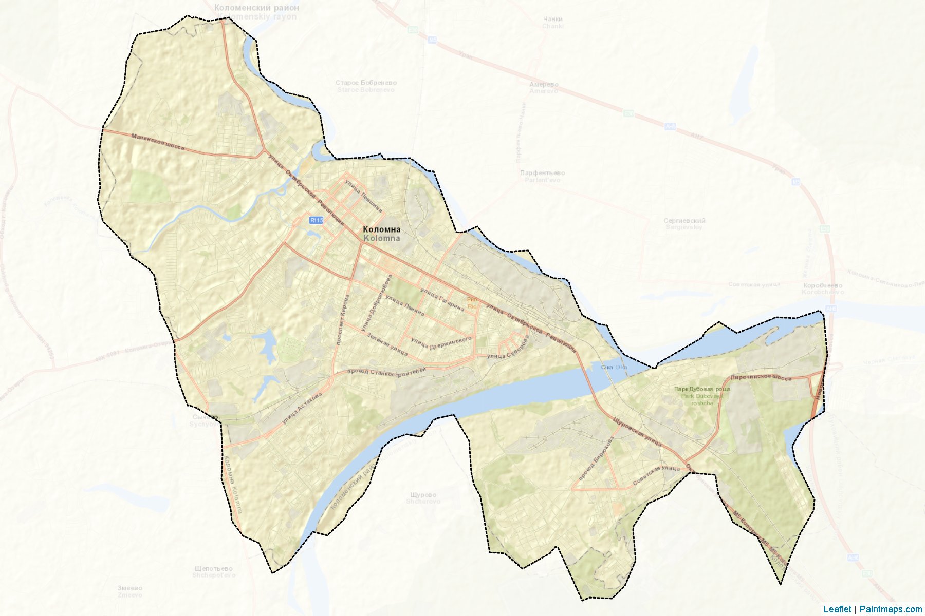 Kolomna (Moscow Oblast) Map Cropping Samples-2