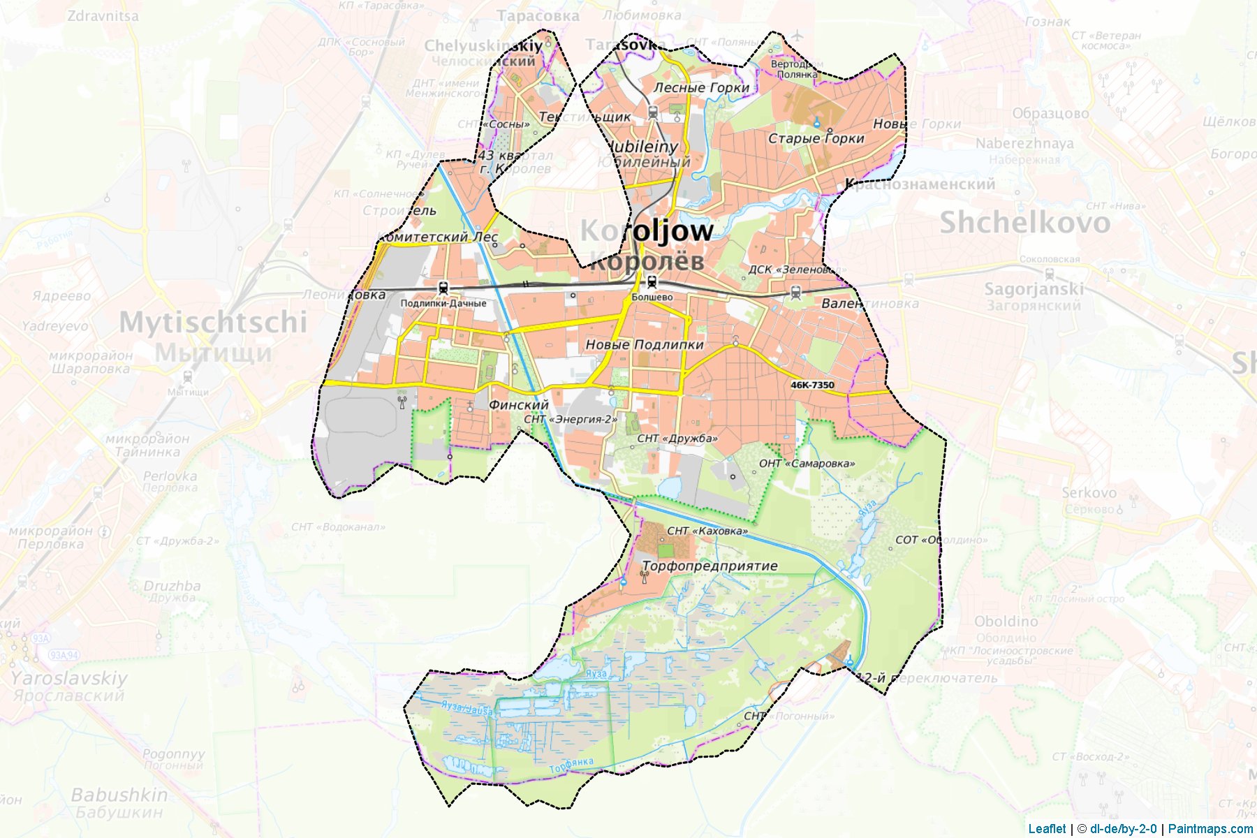 Koroljov (Moscow Oblast) Map Cropping Samples-1