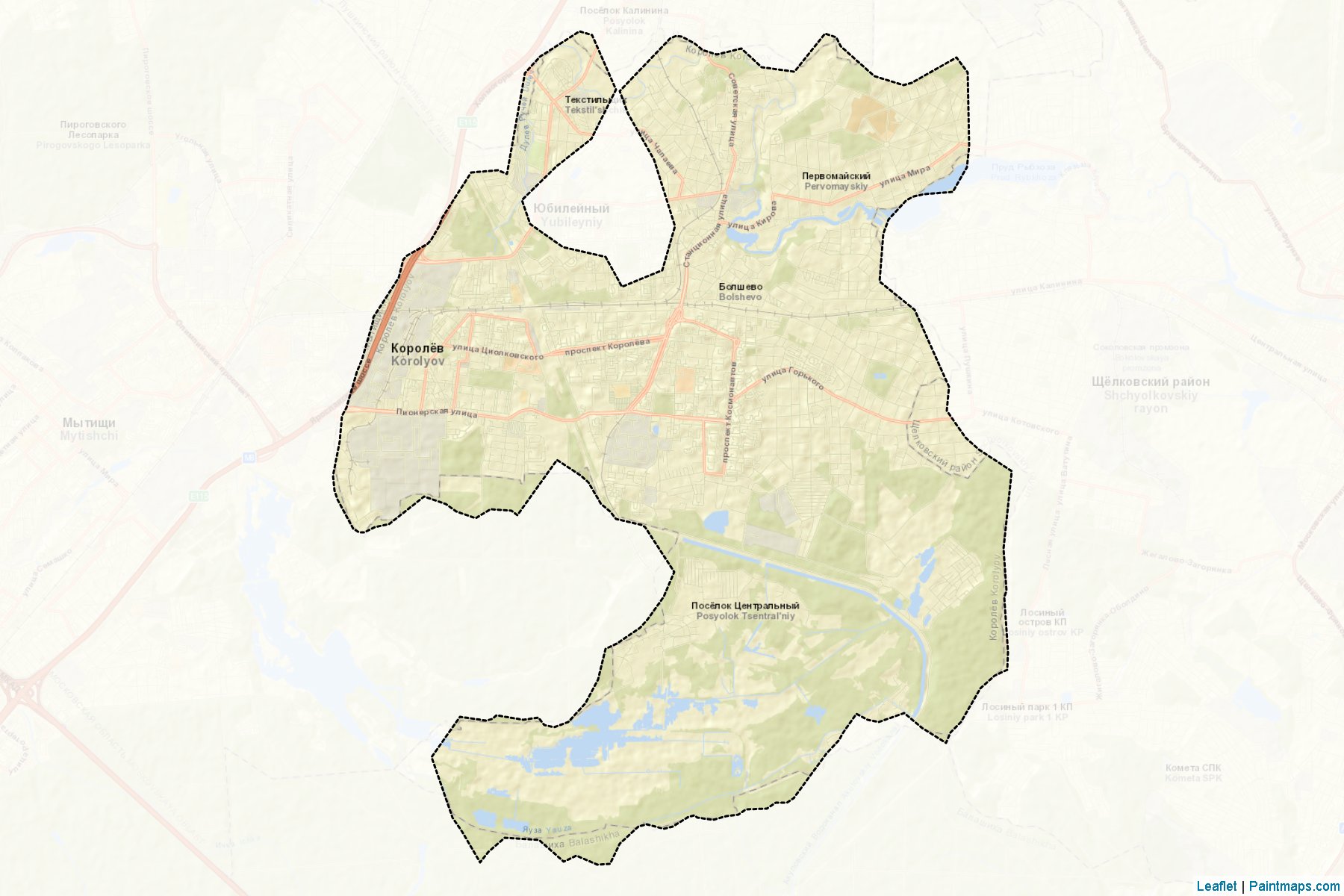 Koroljov (Moscow Oblast) Map Cropping Samples-2